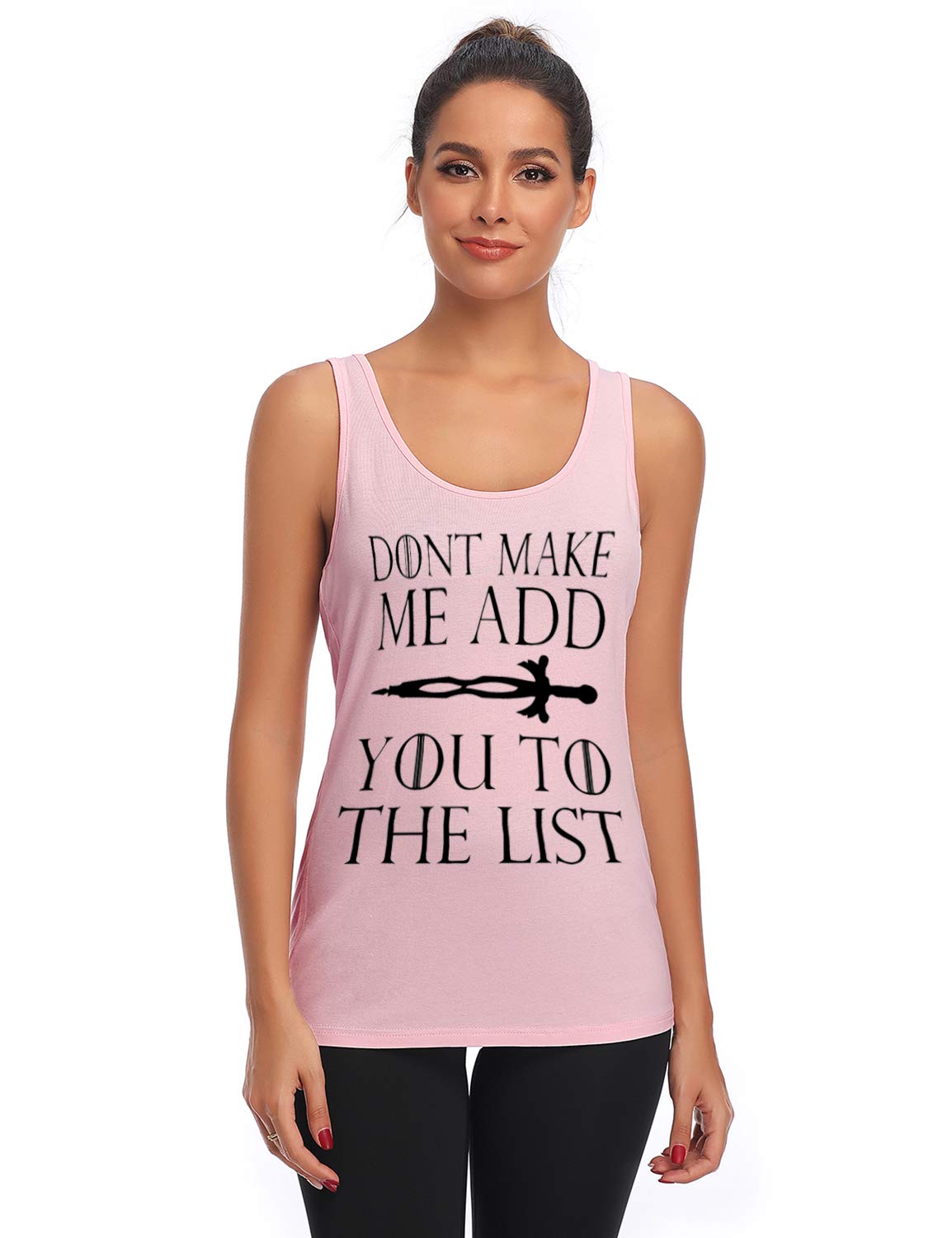 FANNOO Women's Workout Muscle Tank Tops - Game of Thrones Inspired Gym Shirts with Funny Sayings | Sleeveless Fitness Apparel for Running, Yoga & Weight Training