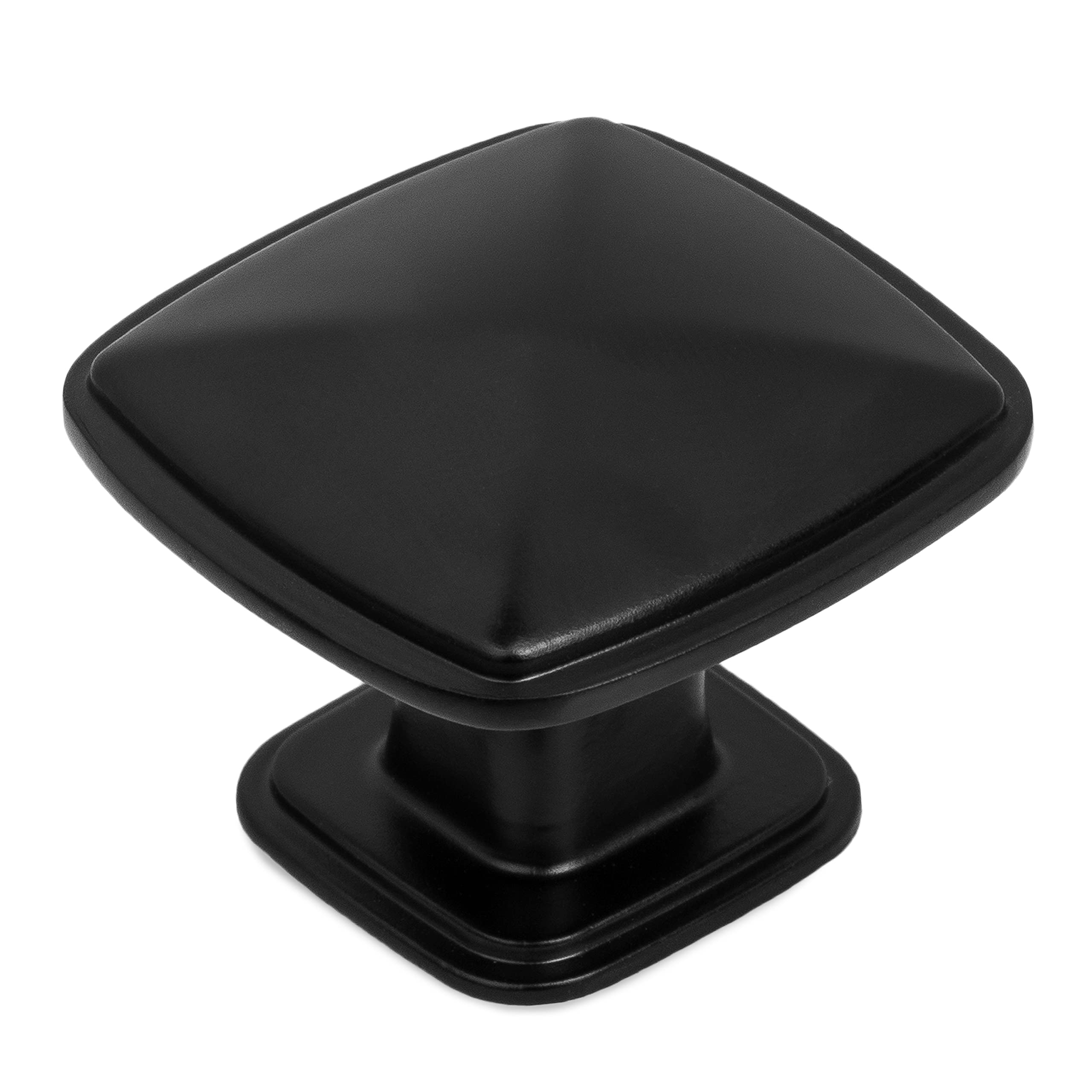 Black Square Cabinet Knobs - 1 Pack (10 Pieces) for Bathroom, Kitchen, Dresser & Nightstand Drawers - Durable Hardware Handles for Home & Office Furniture - Easy Installation & Modern Design