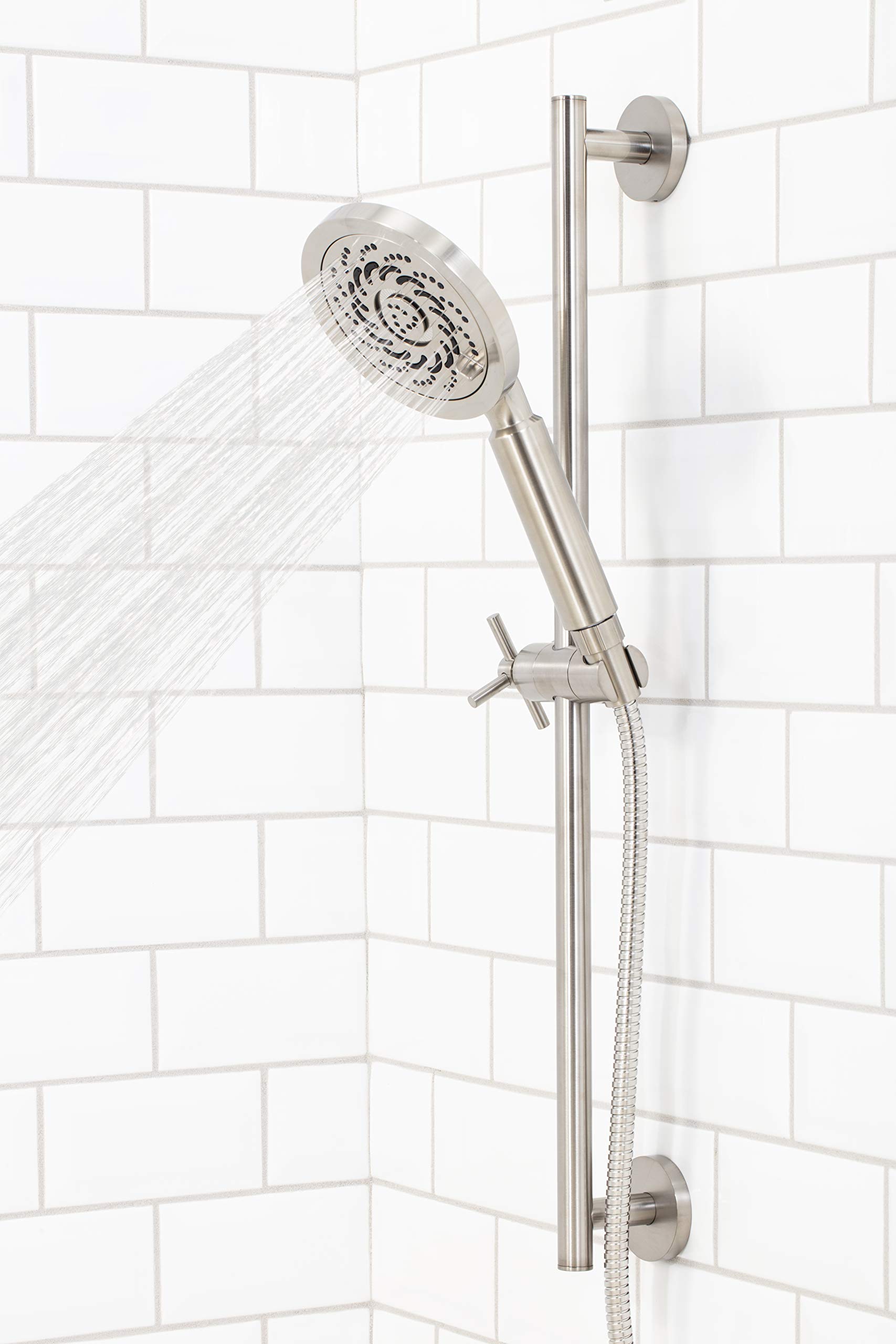 Speakman VS-5000-BN-E15 Neo Exhilaration High Pressure Handheld Shower Head - 1.5 GPM Water Saving - Brushed Nickel Finish - Perfect for Spa-Like Bathroom Experience & Water Conservation