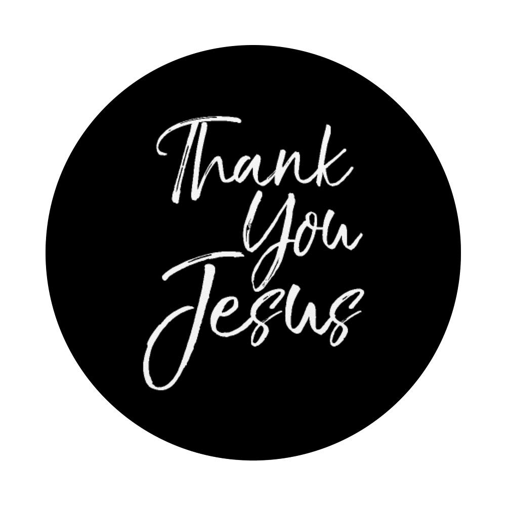 Thank You Jesus PopSocket Grip - Christian Faith Bible Quote Swappable PopGrip for Phones & Tablets - Perfect for Church, Prayer, and Daily Inspiration