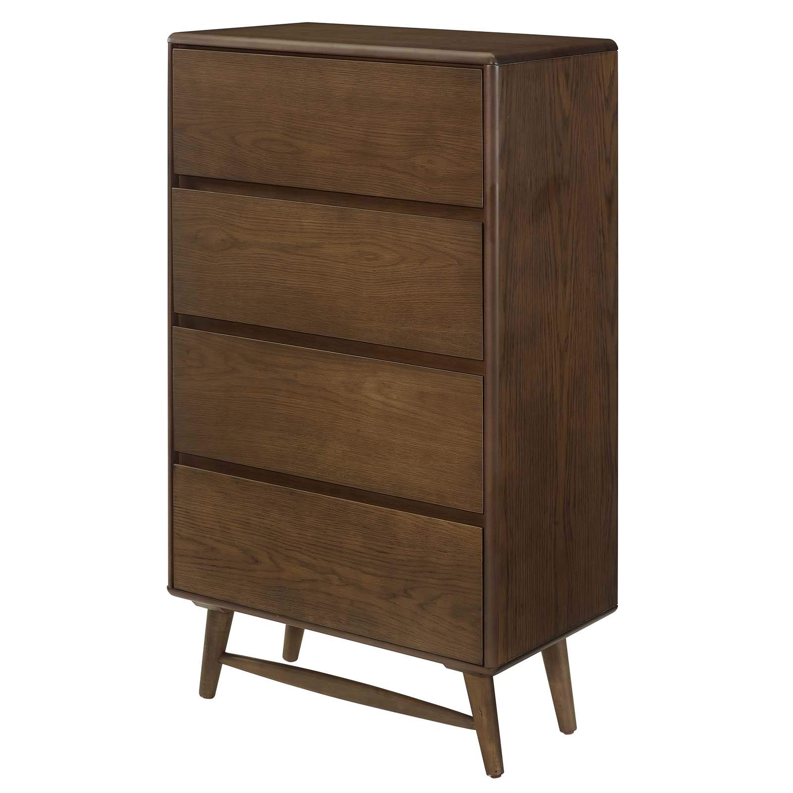 Modern Contemporary Urban Design Wooden Dresser Drawer Chest - Brown Wooden Storage Cabinet for Bedroom & Living Room - Perfect for Organizing Clothes, Linens, and Home Decor Accessories