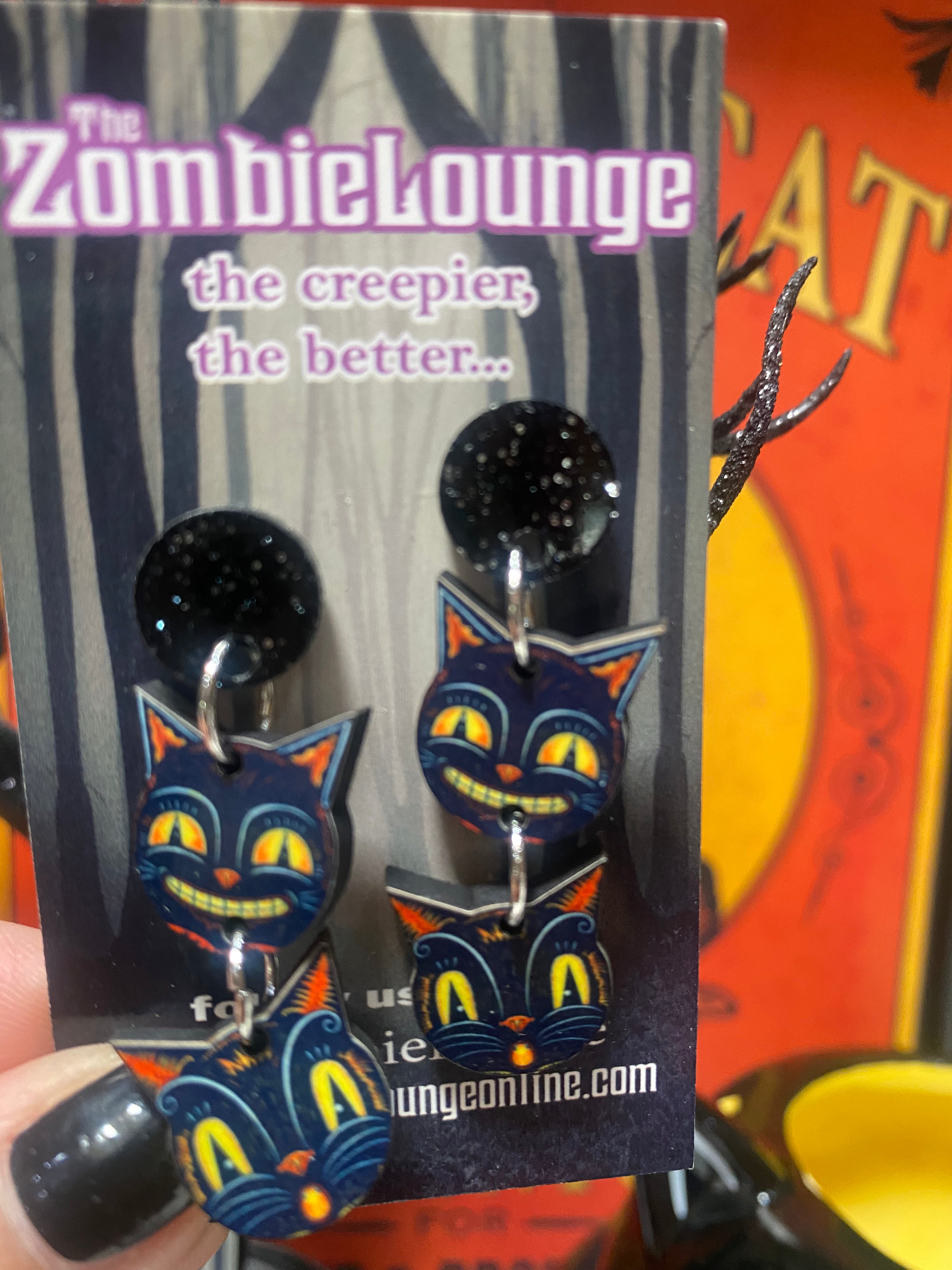 Johanna Parker Design Halloween Hanging Earrings - Spooky Dangle Earrings for Women | Witch, Bat & Pumpkin Jewelry | Perfect for Halloween Parties & Costume Accessories