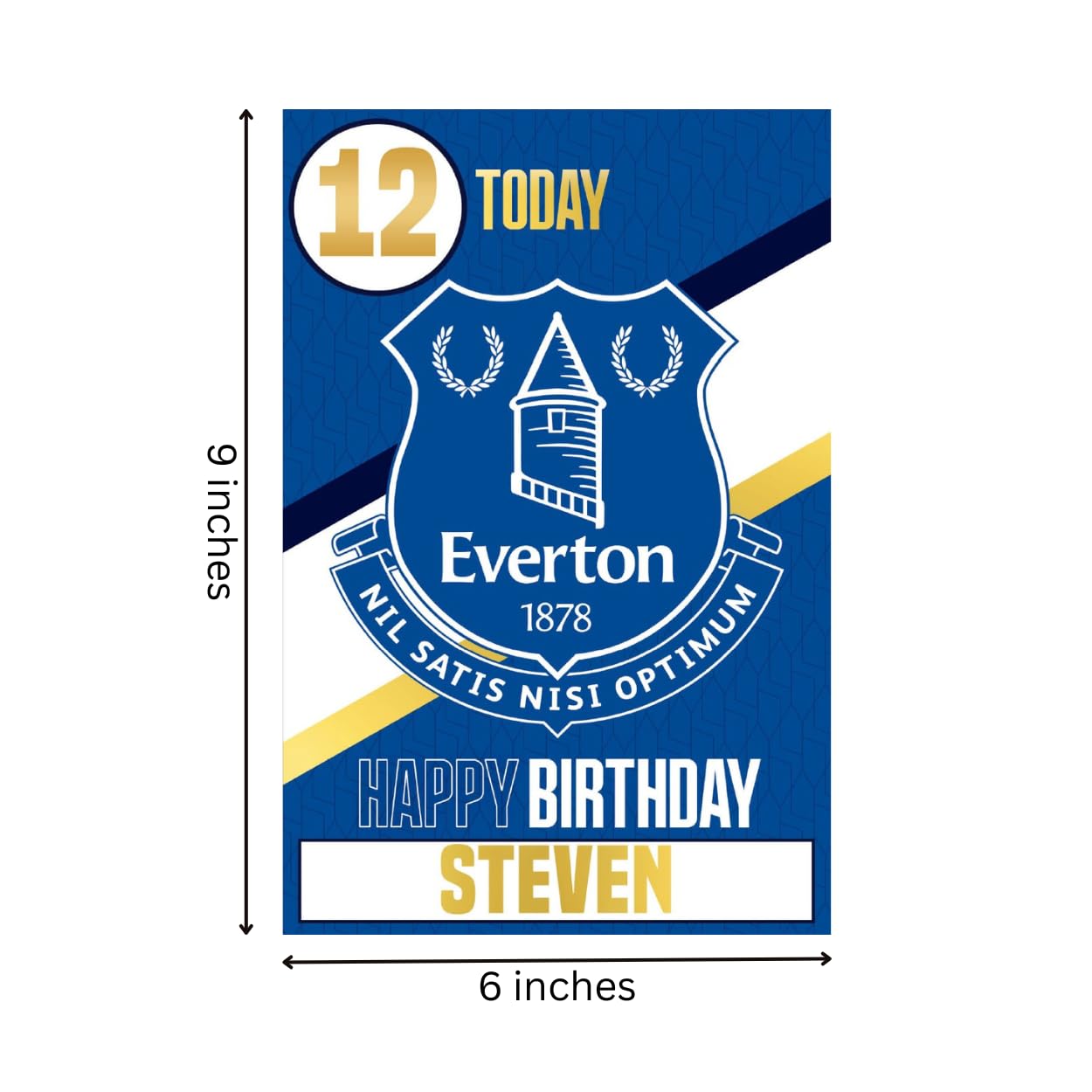 Everton FC Birthday Card with Customizable Name & Age Stickers - Perfect for Soccer Fans & Birthday Celebrations