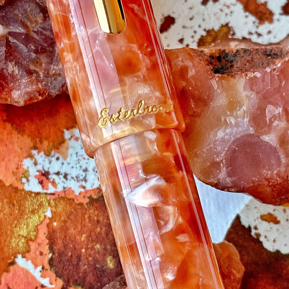 Esterbrook Estie Oversize Fountain Pen - Petrified Forest Design with Gold Trim | Premium Writing Instrument for Calligraphy, Journaling & Gift Giving