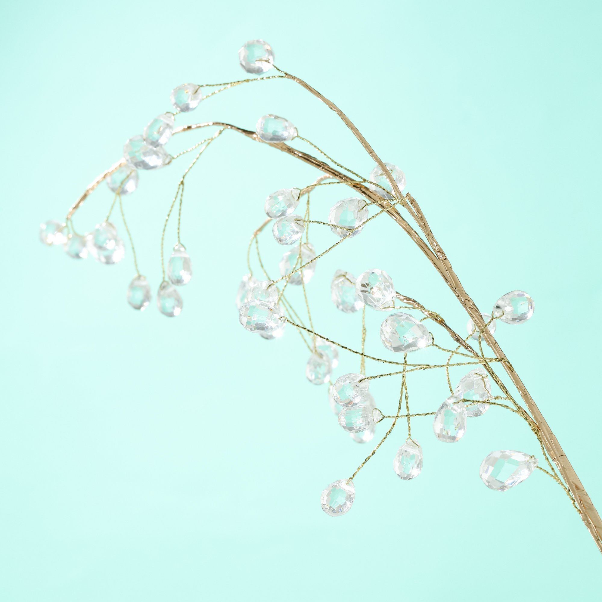 Artistic Crystal Leaf Gold Plant Decor - Elegant Home & Office Decoration for Desks, Shelves, and Tabletops