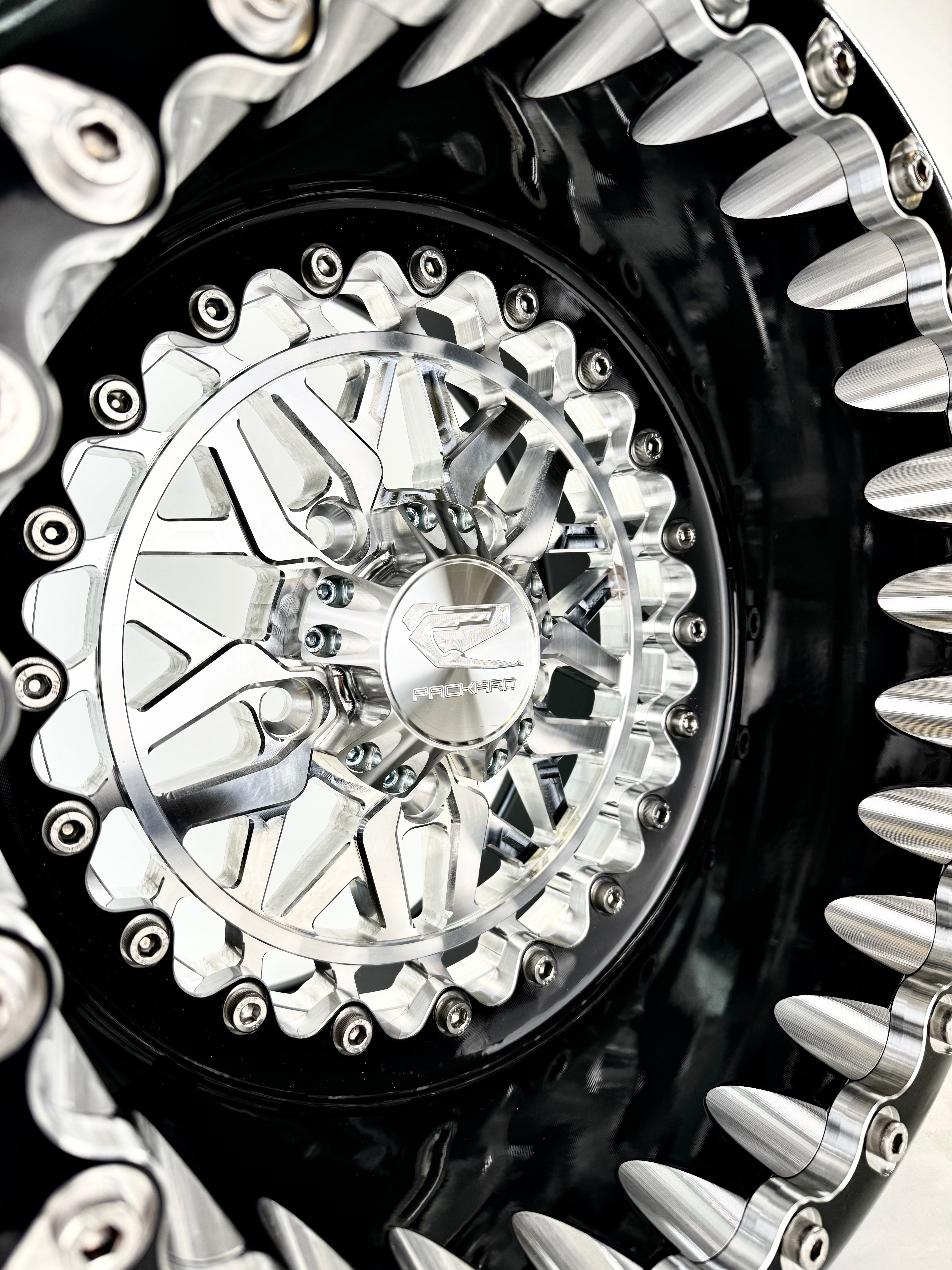 Apollo FF Forged Beadlock Wheels - Silver - 5x4.5 Bolt Pattern for RZR Pro R - Off-Road Racing & Trail Riding Accessories