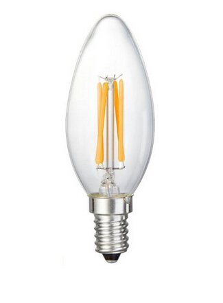 6-Pack 6W Non-Dimmable LED Filament Candle Bulbs - 5000K Daylight White, 600LM, E12 Candelabra Base (60W Incandescent Equivalent) - Perfect for Chandeliers, Wall Sconces & Decorative Lighting