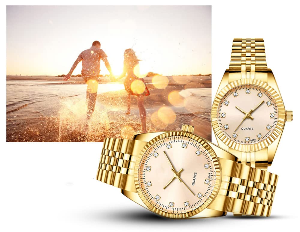 Stylish Silver Stainless Steel Matching Couple Watches Set for Men & Women - Quartz Wristwatches with Date Display - Perfect Anniversary Gift, Wedding Present & Romantic Couple Accessories (Set of 2) - Ideal for Date Nights, Special Occasions & Everyday Wear