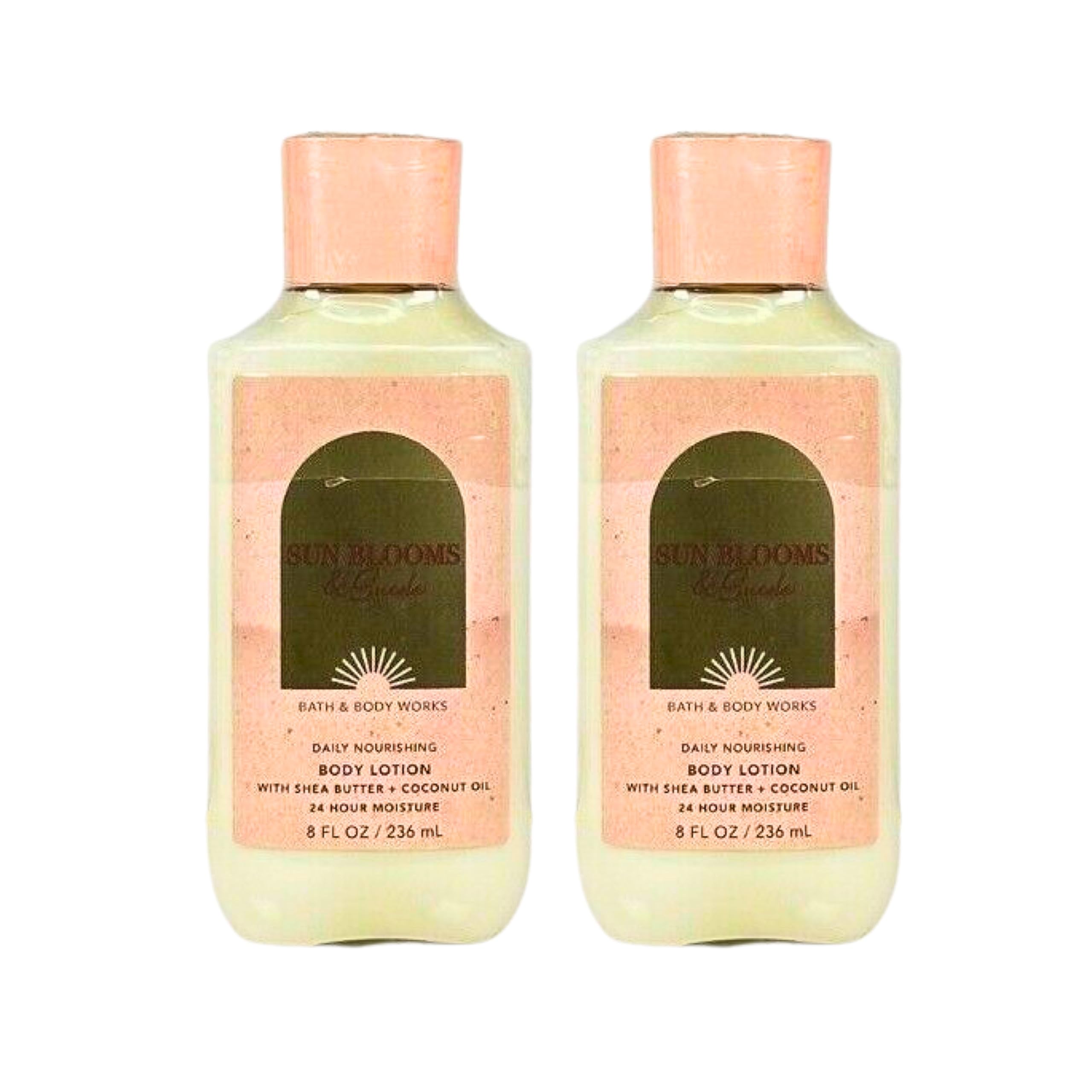 Bath & Body Works Body Lotion 2-Pack, 8oz Each - Sun Blooms Suede Scent | Moisturizing & Hydrating for Dry Skin | Perfect for Daily Use, Gifts & Travel