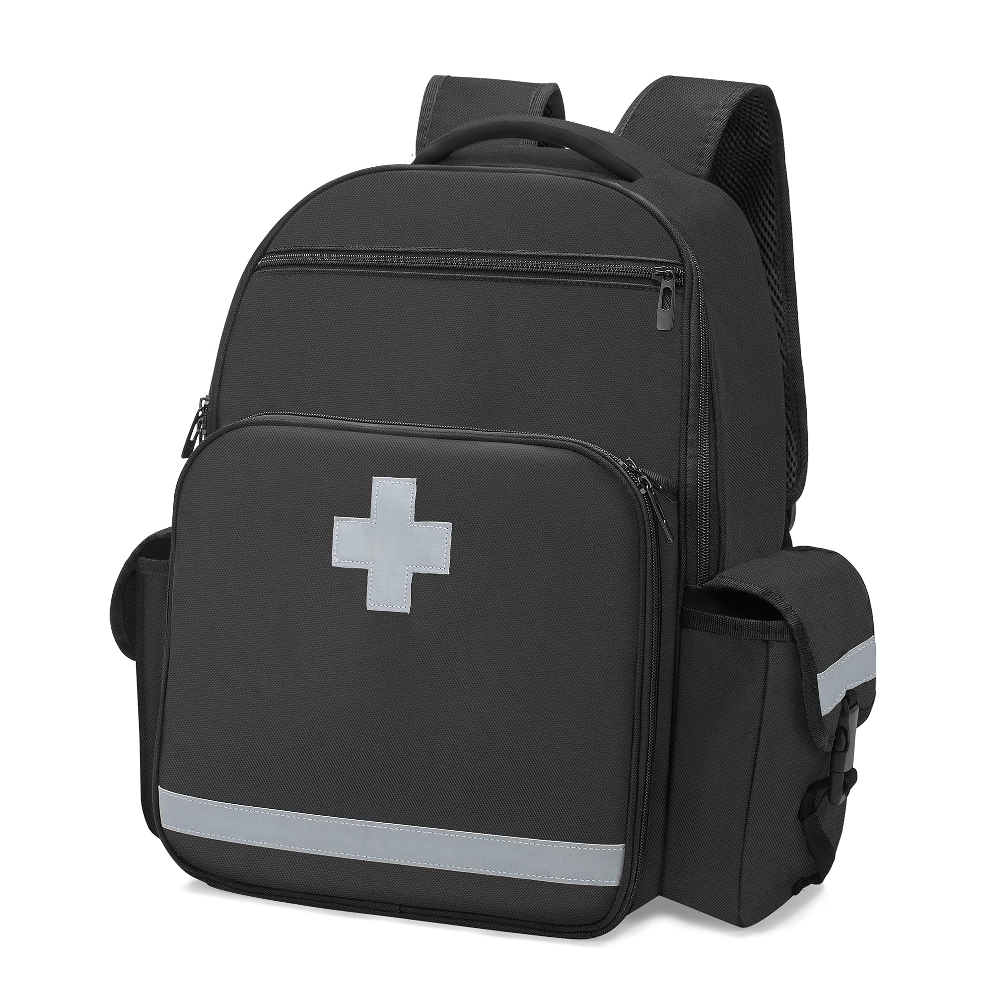 CURMIO EMT Emergency Medical Backpack - Empty First Responder Bag for EMS, Camping, Hiking & Home Health | Durable Black EMT Backpack (Patented Design) - Perfect for Field Trips, Disaster Preparedness & Outdoor Adventures