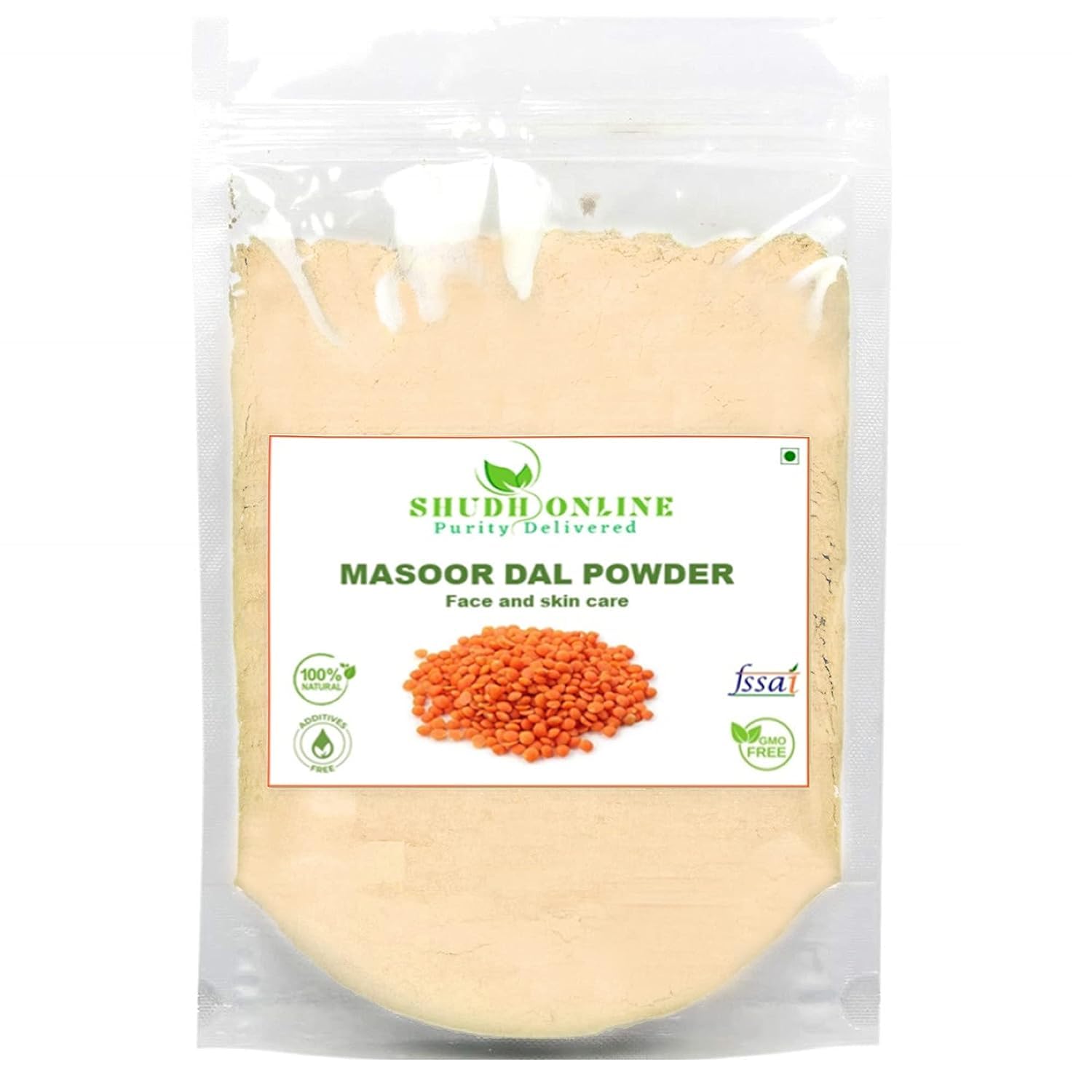 KEN Masoor Dal Face Wash Powder - Red Lentil Powder for Glowing Skin (50g) | Natural Exfoliating & Brightening Facial Scrub for Acne & Dark Spots | Vegan & Chemical-Free Skincare