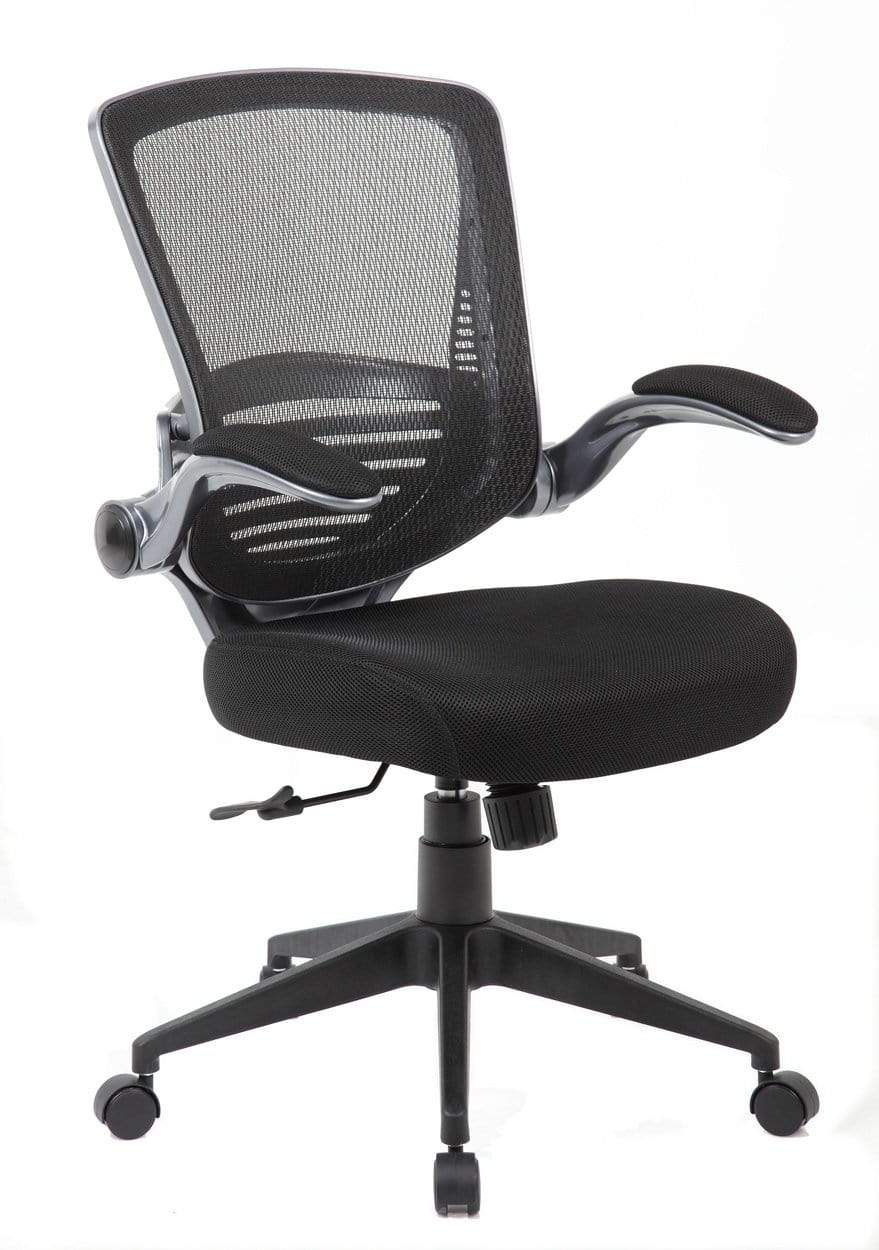 Ergonomic Mesh Office Chair - Boss Contemporary B6356 BK - Adjustable Height & Lumbar Support for Home & Office Workspaces