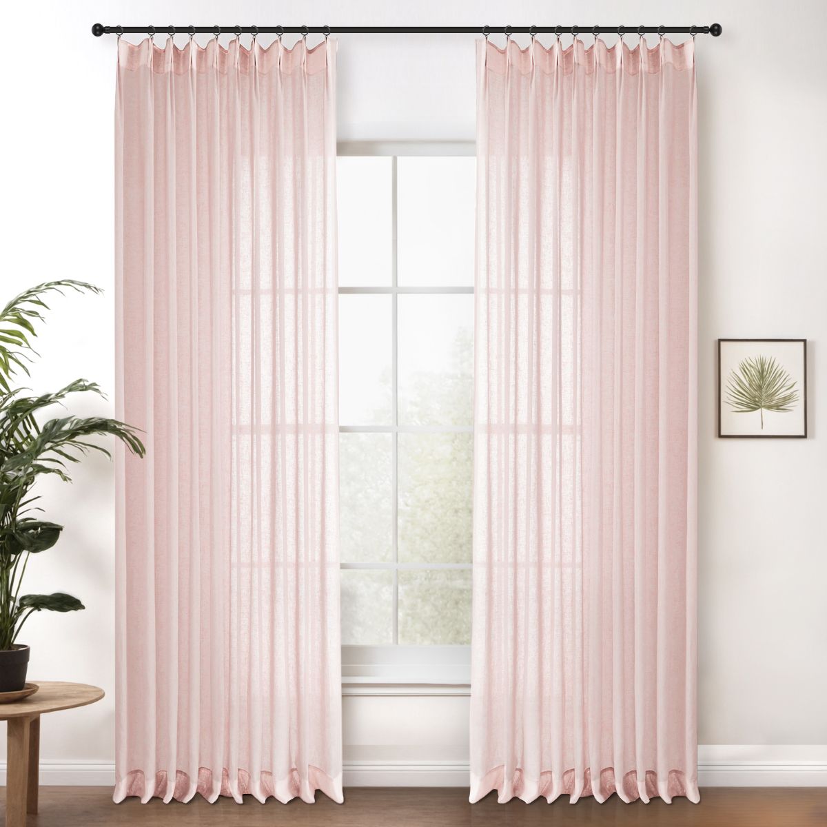 Natural Cloud Linen Bright White Sheer Curtains - Soft Breezy Custom Drapes with Pleated Design | Perfect for Living Room, Bedroom & Nursery Window Treatments