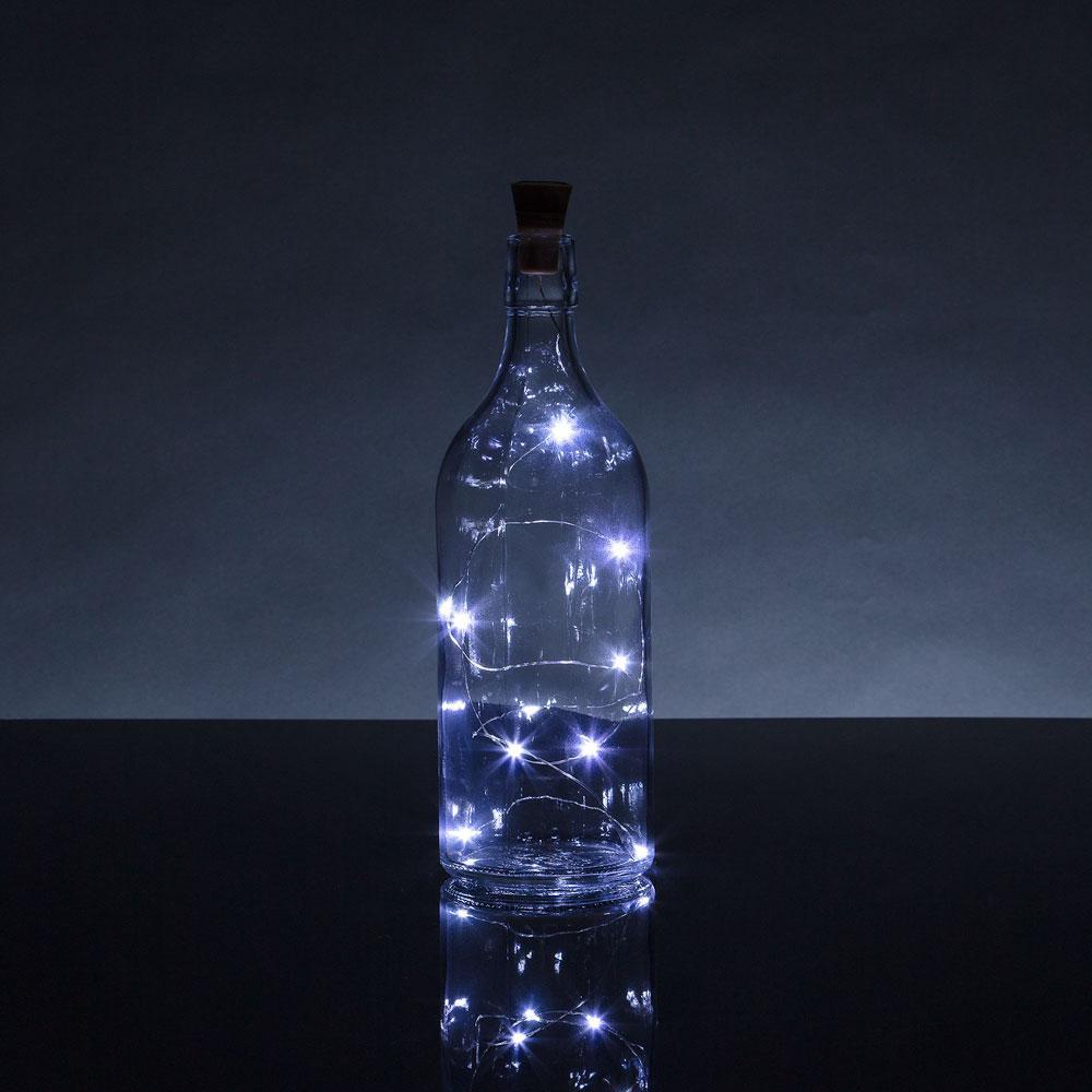 3 Ft 10 Super Bright Cool White LED Solar Powered Wine Bottle Lights with Cork - DIY Fairy String Lights for Home, Wedding, Party Decoration - Perfect for Outdoor Patio, Garden, and Backyard Lighting