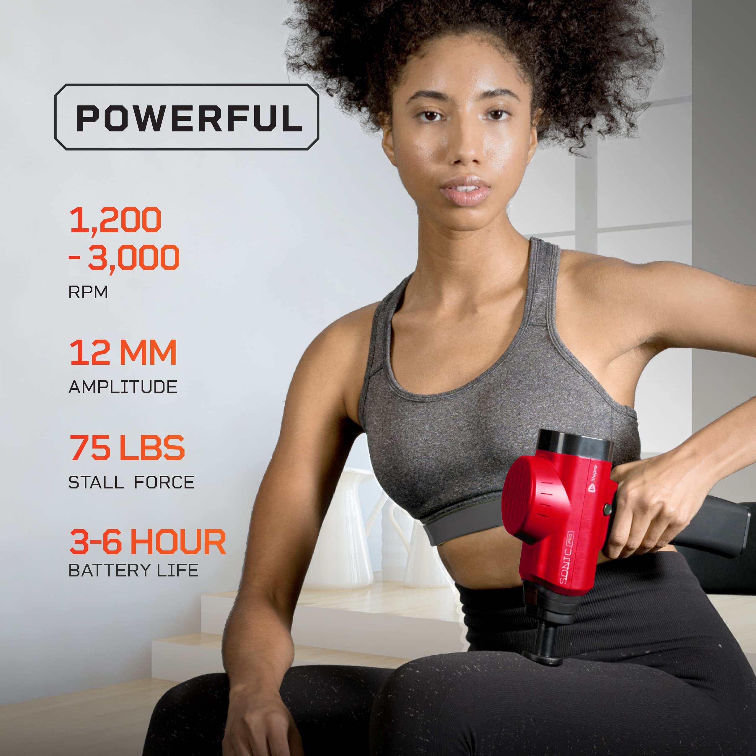 LifePro Sonic Pro Percussion Massage Gun - Deep Tissue Muscle Massager for Athletes & Pain Relief with 8 Attachments - Handheld Electric Massage Device for Neck, Back, Shoulders & Legs - Perfect for Post-Workout Recovery, Muscle Soreness & Relaxation at Home or Gym