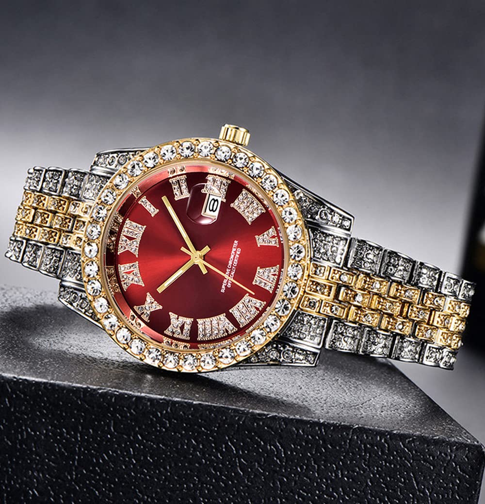 Luxury SENRUD Unisex Crystal Diamond Watch - Stainless Steel Iced-Out Bracelet for Men & Women | Perfect for Formal Events, Parties & Everyday Wear