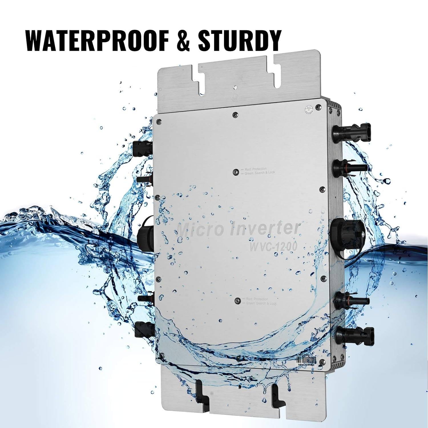 2000W Solar Micro Inverter - Waterproof MPPT Grid Tie Inverter with Pure Sine Wave (120V/230V) for Home Solar Systems | Automatic Power Identification | Ideal for Rooftop Solar Panels & Off-Grid Applications