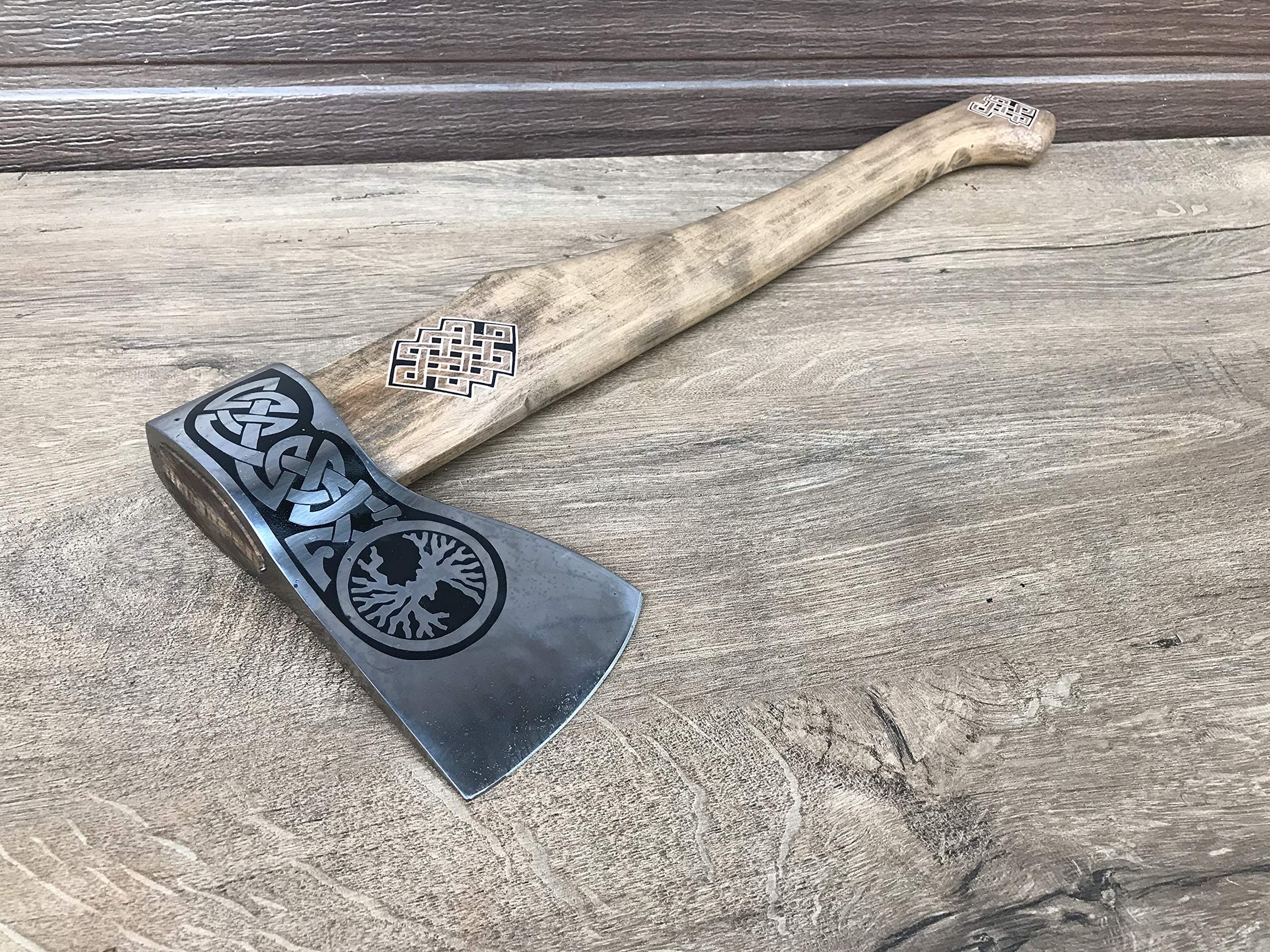 Viking Axe with Tree of Life Design - Handcrafted Medieval Battle Axe for Men, Perfect Gift for Dad & Husband - Hunting, Camping, Outdoor Survival & Historical Reenactment