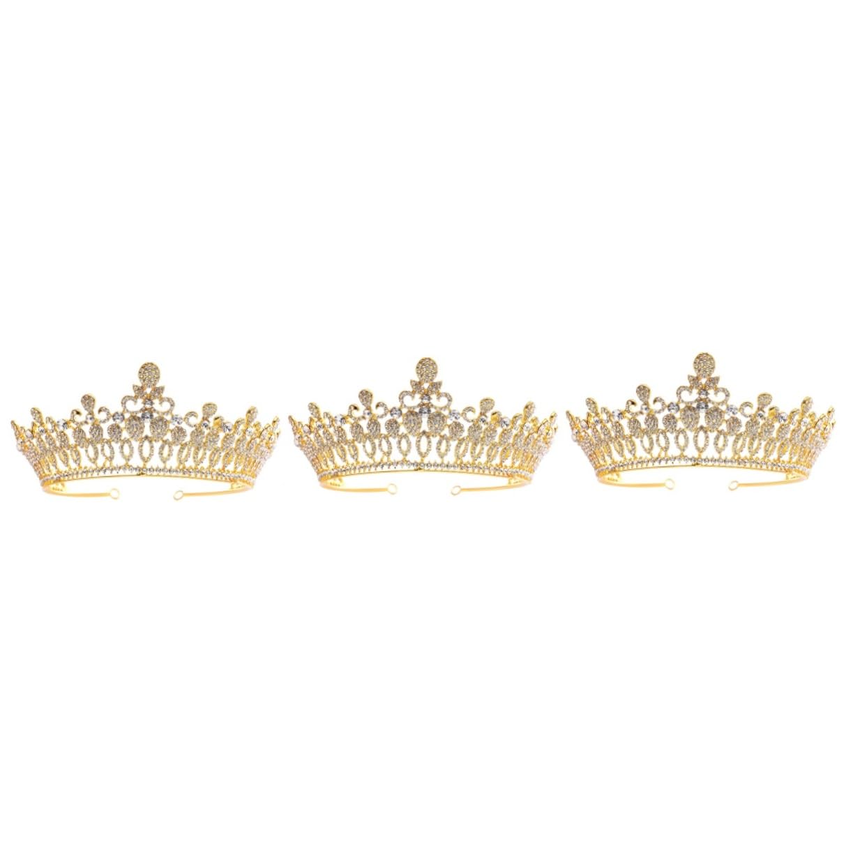 Minkissy 2 Pack Rhinestone Wedding Tiaras - Crystal Bridal Headpiece, Baroque Crown & Vintage Hair Jewelry for Bride, Queen, Princess - Perfect for Weddings, Parties, Prom & Special Occasions