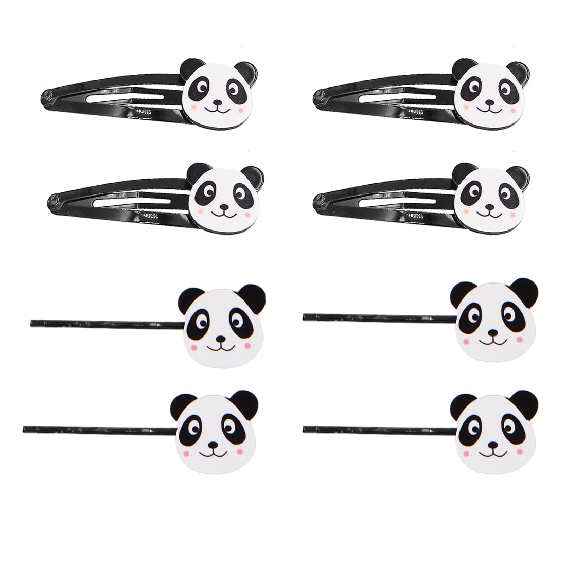 8Pcs Cute Panda Bear Hair Clips for Women & Girls - Cartoon Animal Barrettes Hairpins for Kids - Perfect for School, Parties & Daily Hair Styling