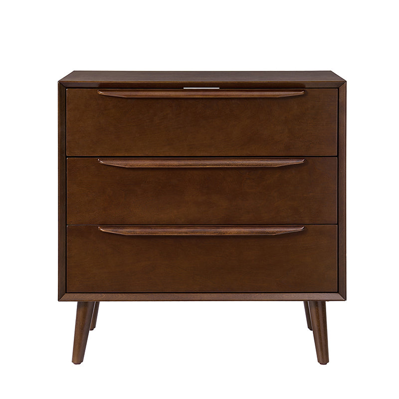 Rebecca 3-Drawer Mid-Century Modern Nightstand - Solid Wood Bedside Table with Storage for Bedroom, Living Room & Office - Perfect for Small Spaces & Home Decor