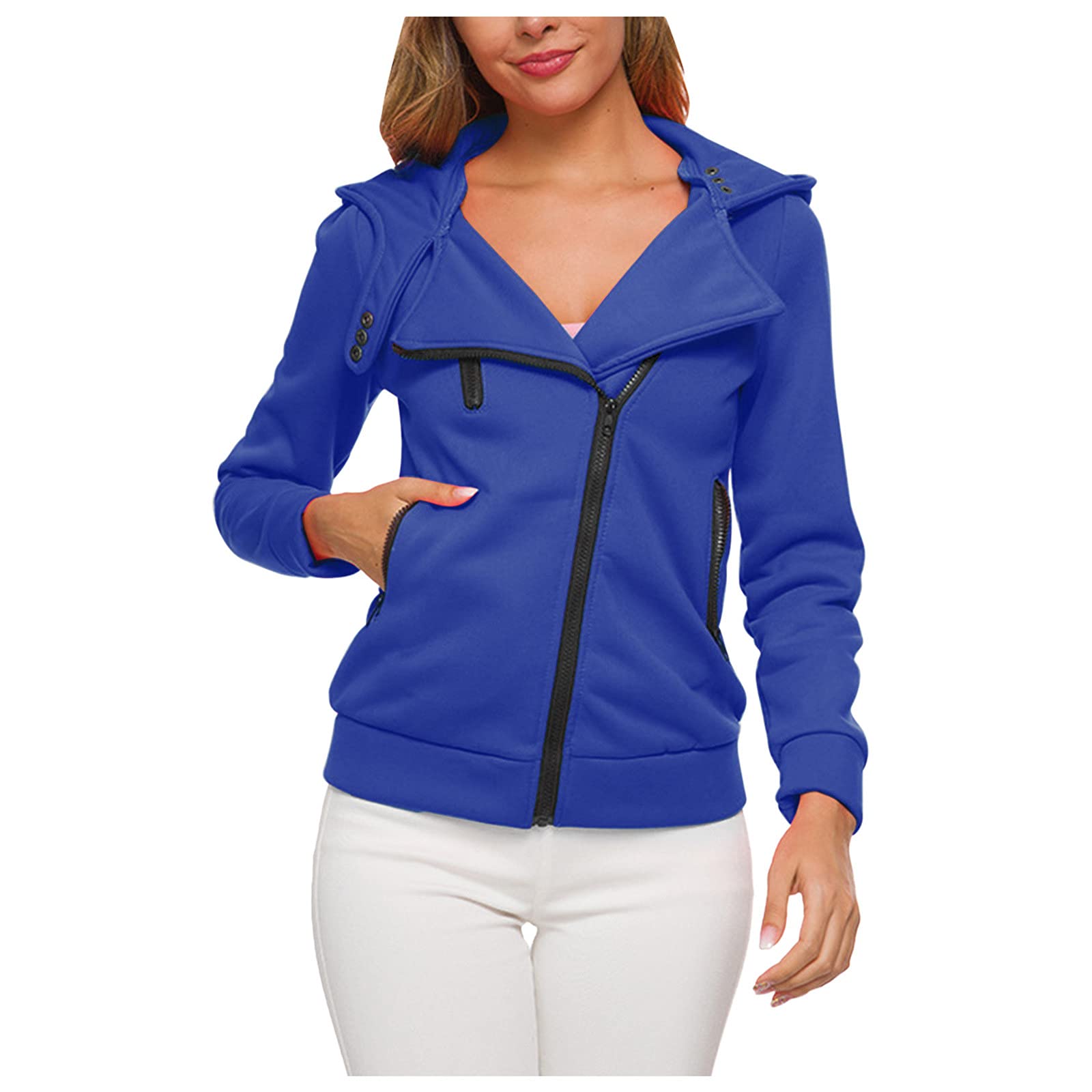 Women's Plush Sweater with Zipper & Pockets - Cozy Long Sleeve Casual Tank Top for Women | Perfect for Fall Layering, Winter Warmth & Everyday Comfort