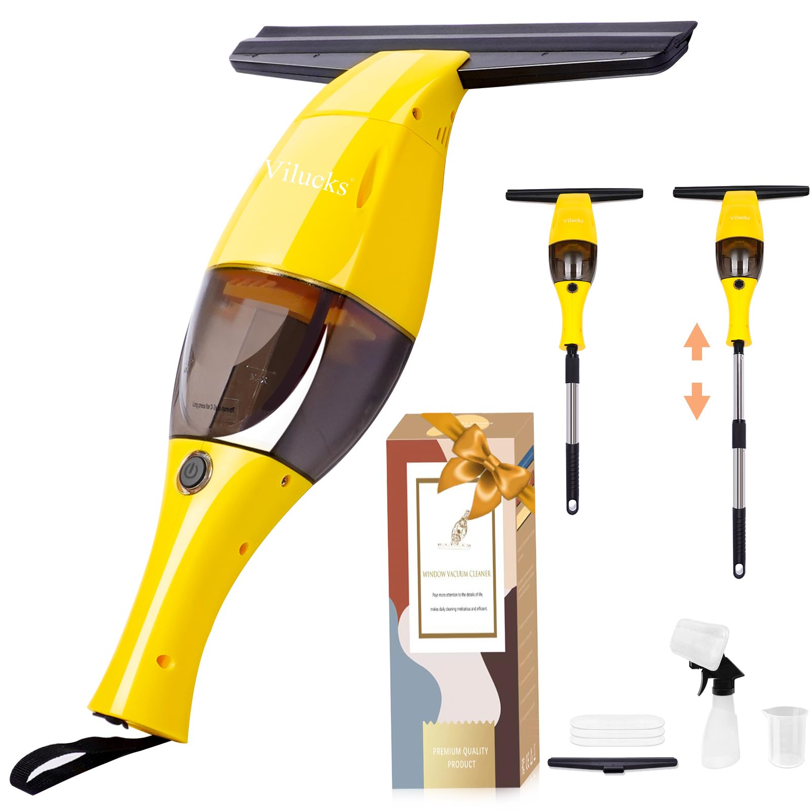 Rechargeable Cordless Window Vacuum Cleaner - 11 Inch Electric Squeegee for Windows, Mirrors, Tiles, Glass Doors & Car Windshield | Perfect for Home Cleaning, Auto Detailing & Commercial Use