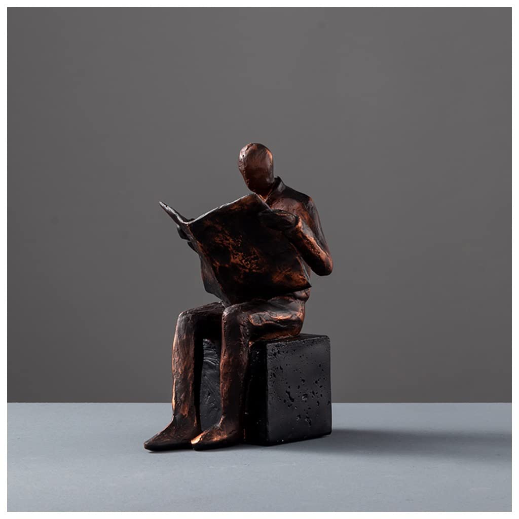 Modern Resin Reading Man & Woman Statue - Home Office & Living Room Decor, Collectible Figurines for Bookshelves, Desks & Tables - Perfect Gift for Book Lovers & Readers (Men's Version) - Ideal for Study Rooms, Libraries & Cozy Reading Nooks