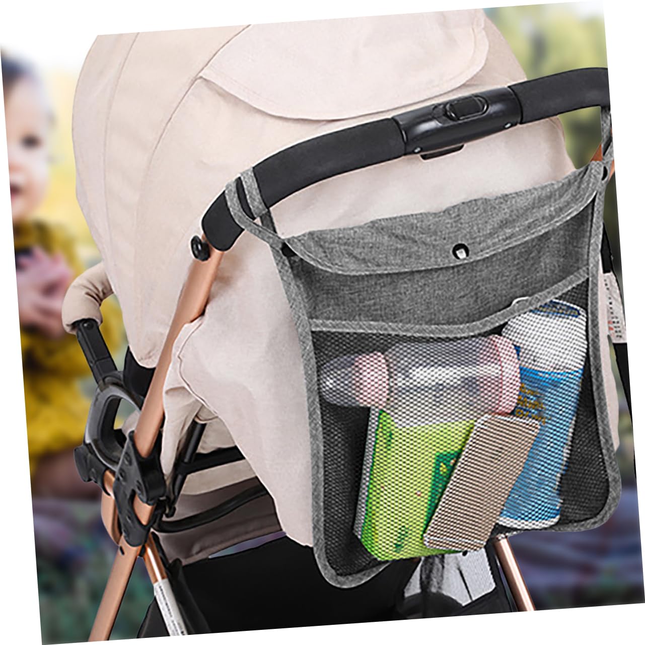 WATIIFUFU Stroller Organizer Bag - Baby Travel Accessories for Snacks, Toys & Essentials | Portable Diaper Caddy for Strollers, Car Seats & Shopping Carts | Keep Baby Items Neat On-the-Go