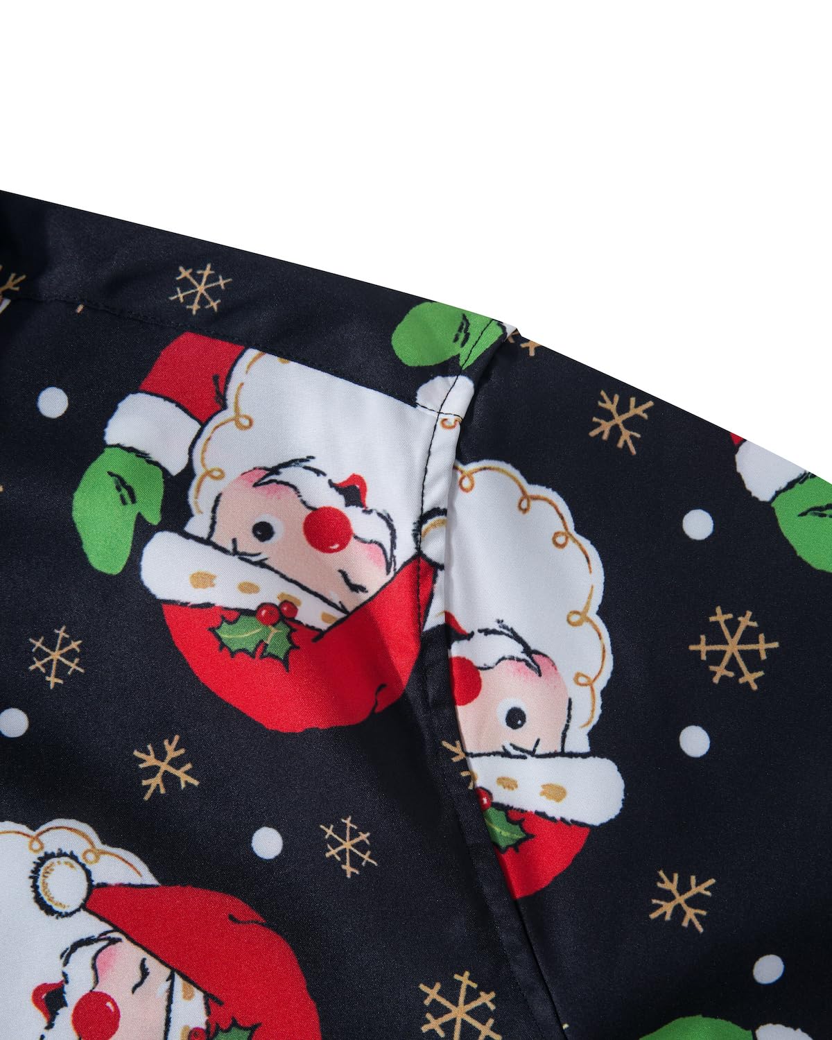 Funny Ugly Christmas Shirt for Men - Santa Claus Holiday Hawaiian Short Sleeve Button Down Dress Shirt - Perfect for Ugly Sweater Parties, Office Holiday Events & Festive Gatherings