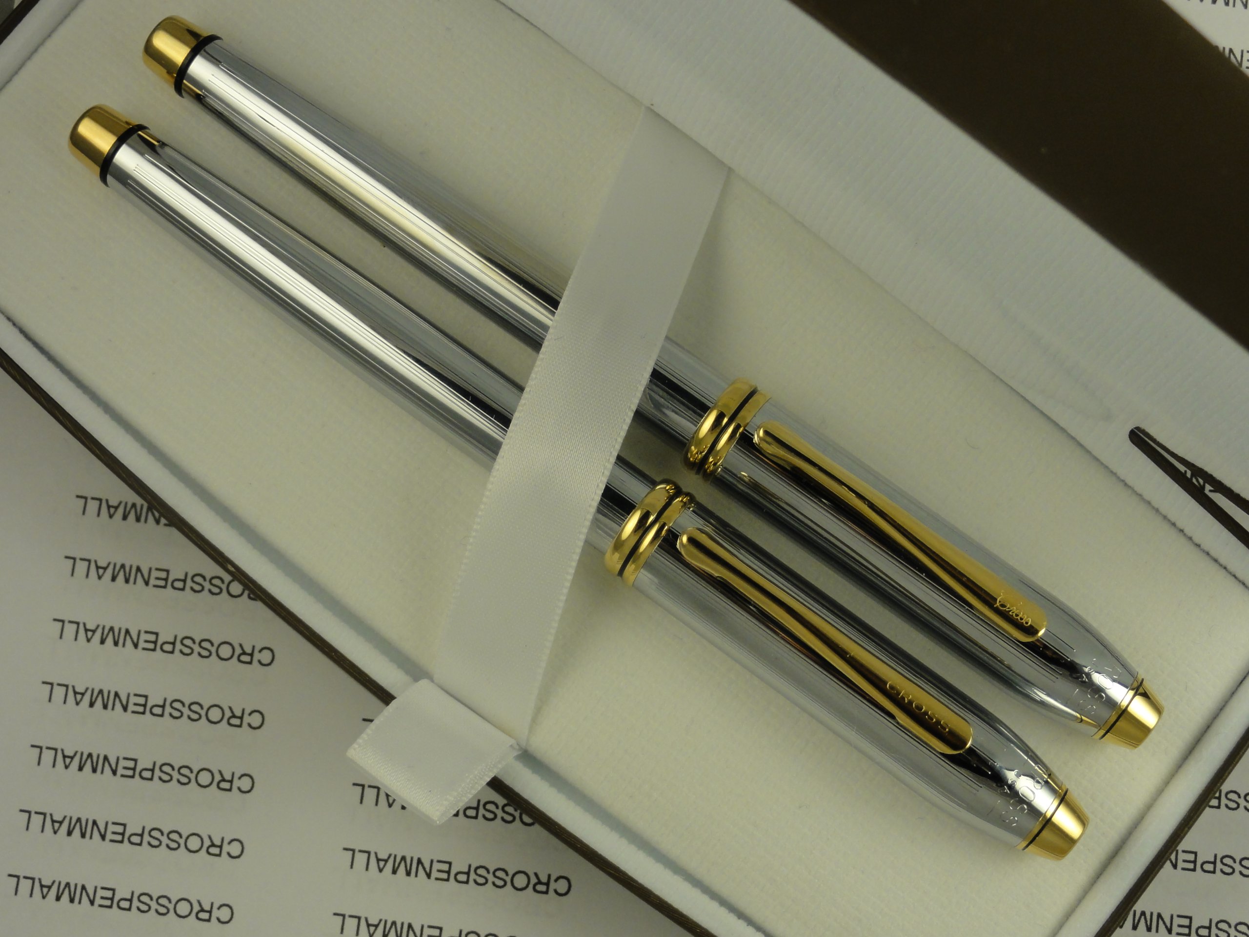 Cross Townsend Medalist Rollerball & Fountain Pen Set - Made in USA | Premium Writing Instruments for Business Gifts & Executive Use
