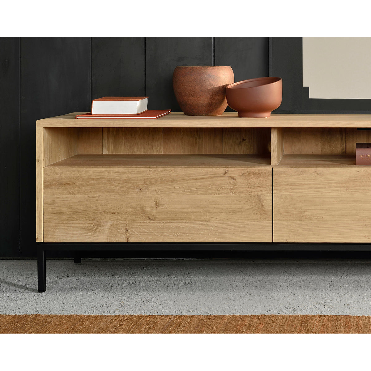 Modern 2 Door TV Stand with Storage - Ligna Wooden Entertainment Center for Living Room, Bedroom, and Home Theater Setup