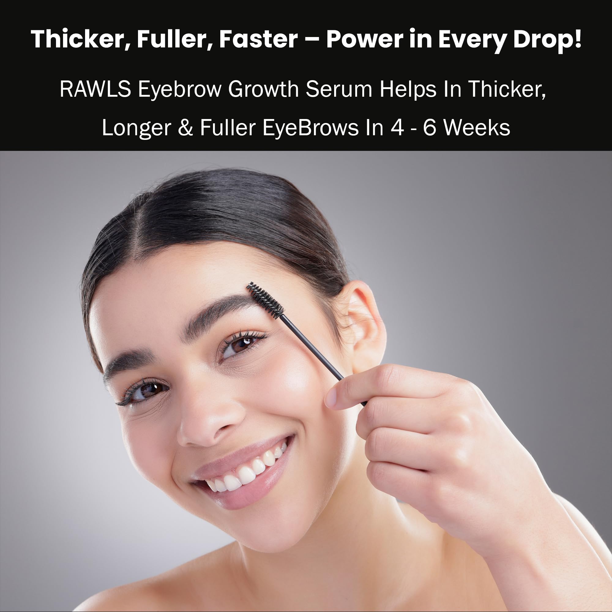 Rawls Eyelash & Eyebrow Growth Serum - Natural Formula with Almond Oil, Castor Oil & Vitamin E for Thicker, Fuller Lashes & Brows | Sulfate & Paraben Free | 5ml | Perfect for Nighttime Care & Daily Lash Enhancement