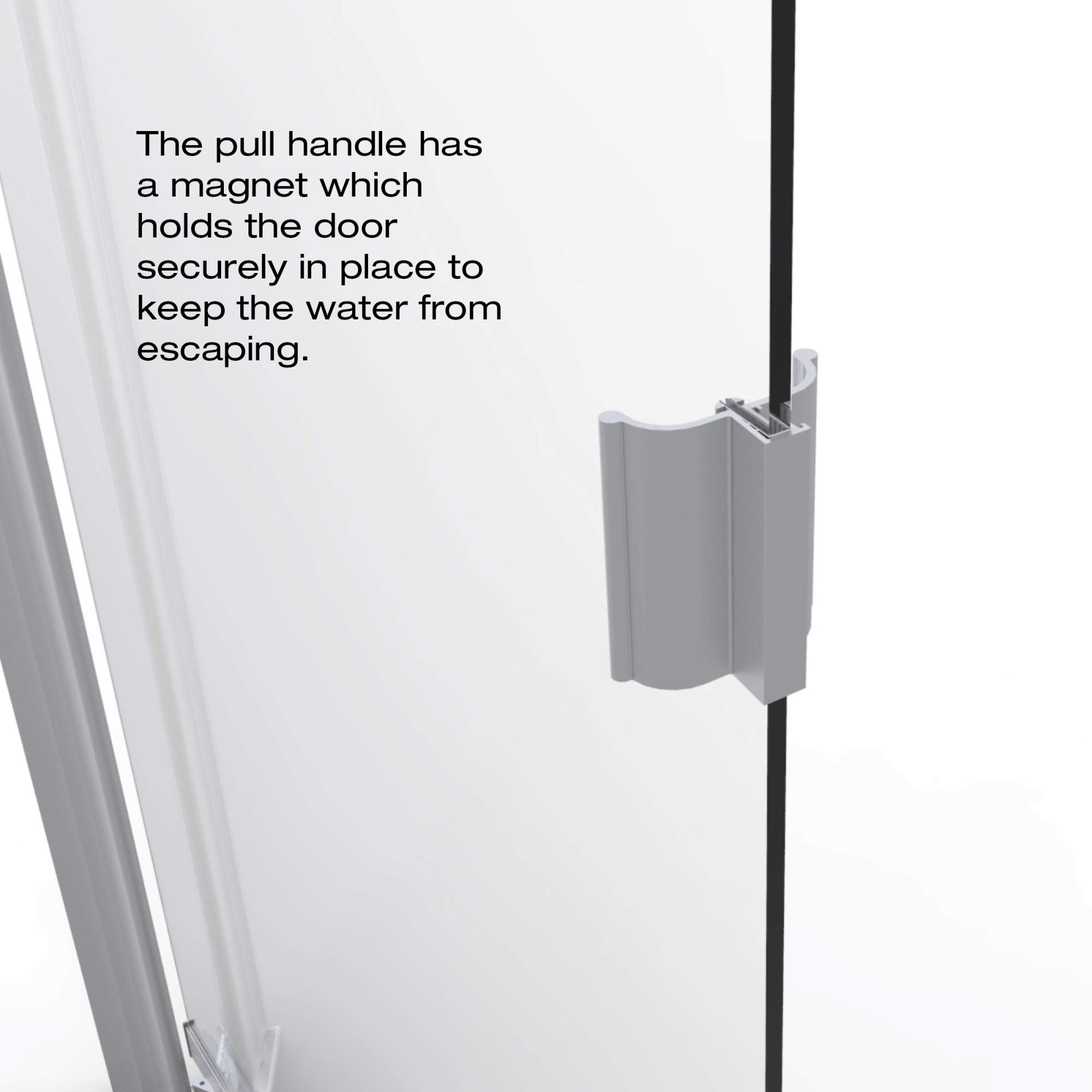 Basco Armon 31.75 to 33.25 Inch Semi-Frameless Pivot Shower Door - Clear Glass with Brushed Nickel Finish for Modern Bathrooms | Perfect for Small to Medium Bathroom Spaces