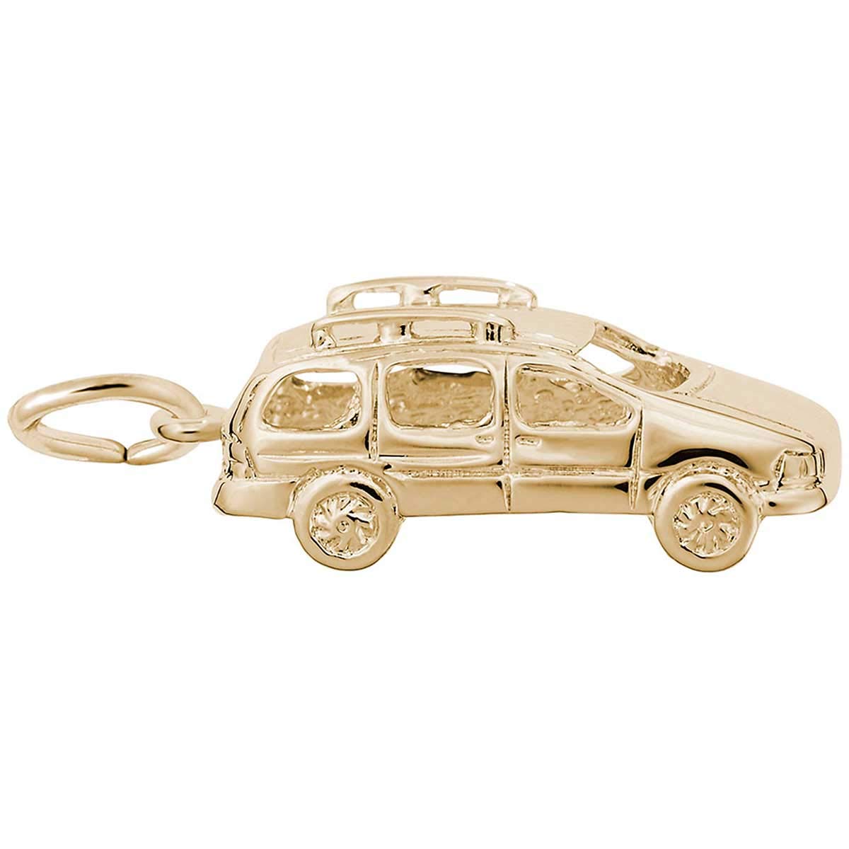 Rembrandt Charms Minivan Charm - Sterling Silver Car Pendant for Necklace - Perfect for Travel Lovers & Van Enthusiasts