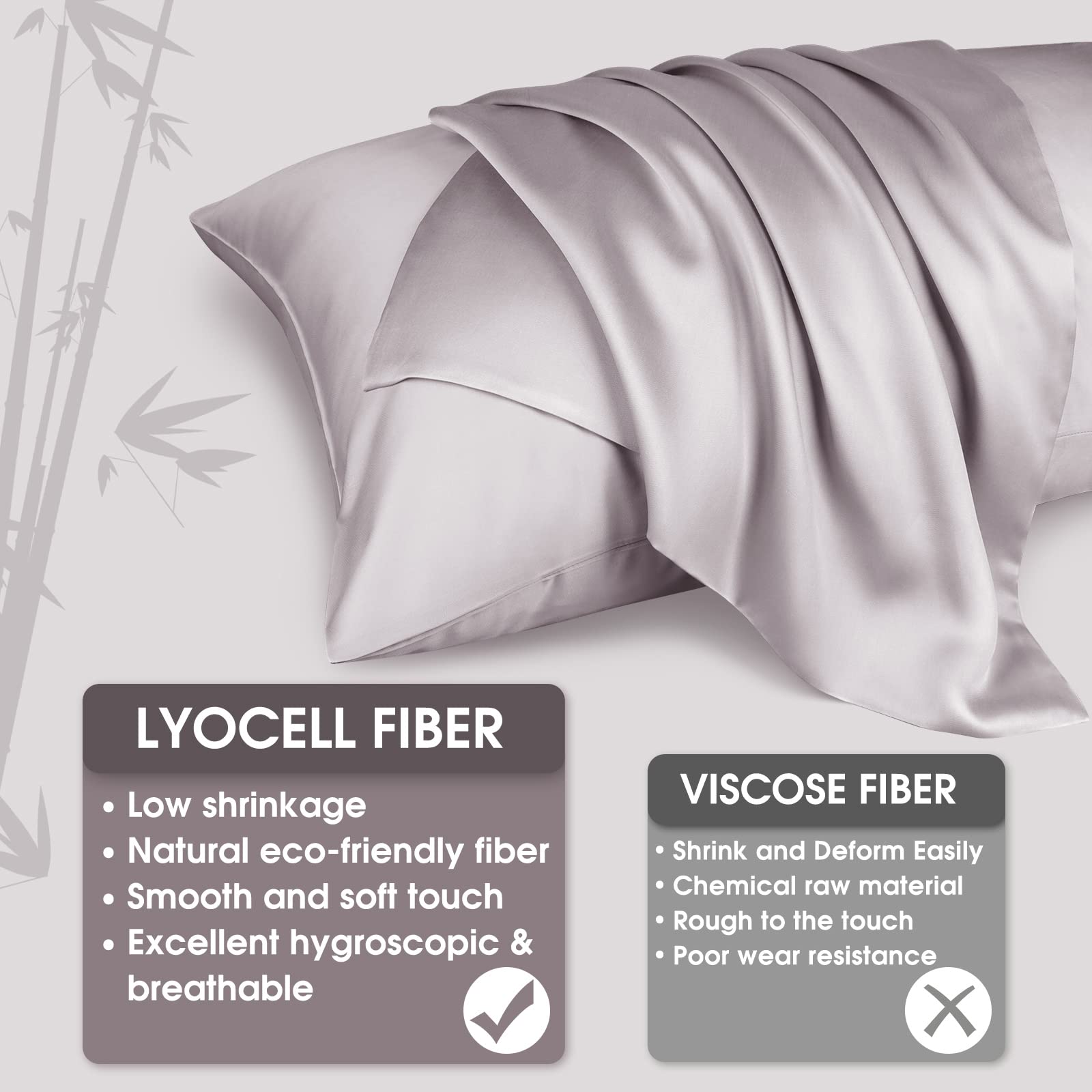 Fittia 20x54 Inch Cooling Body Pillow Cover - Soft Silky Breathable Pillowcase with Envelope Closure - Ideal for Hot Sleepers, Pregnancy Support & Home Decor (Plum, 1 Pack)