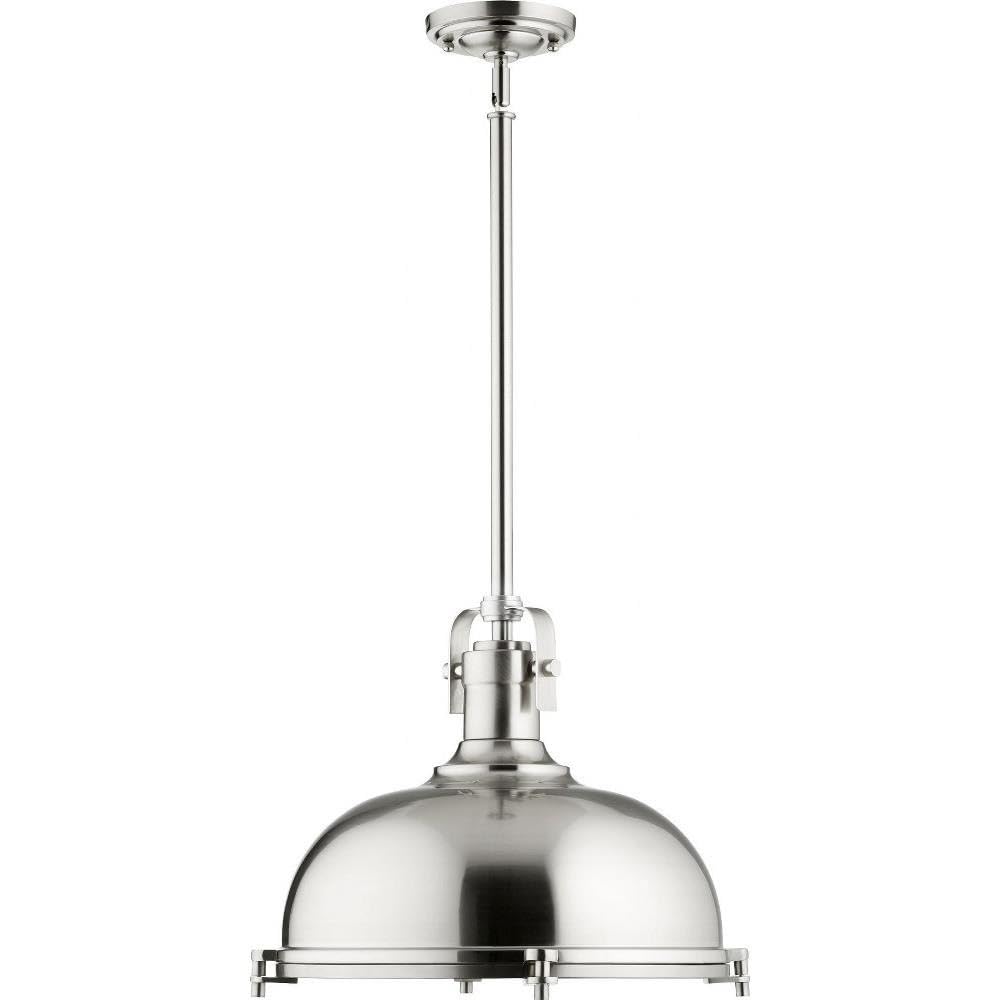 804-17-65 Transitional One Light Pendant - Pewter, Nickel & Silver Finish - Modern Ceiling Light Fixture for Dining Room, Kitchen Island & Entryway Lighting