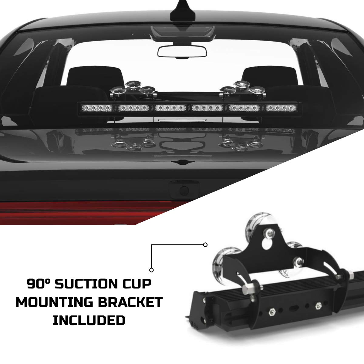SpeedTech 6-Head LED Strobe Light Bar for Emergency Vehicles - TIR Optics, Windshield Mount, Blue/Clear Alternating Flashing with Cigarette Lighter Plug & Control Box - Perfect for Police Cars, Tow Trucks, Construction Vehicles & Roadside Hazard Warning