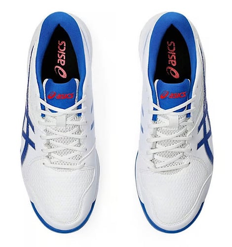 ASICS Gel-Peake 2 Cricket Shoes for Men - White/Tuna Blue - Lightweight Comfort & Traction - Perfect for Cricket Matches & Training Sessions