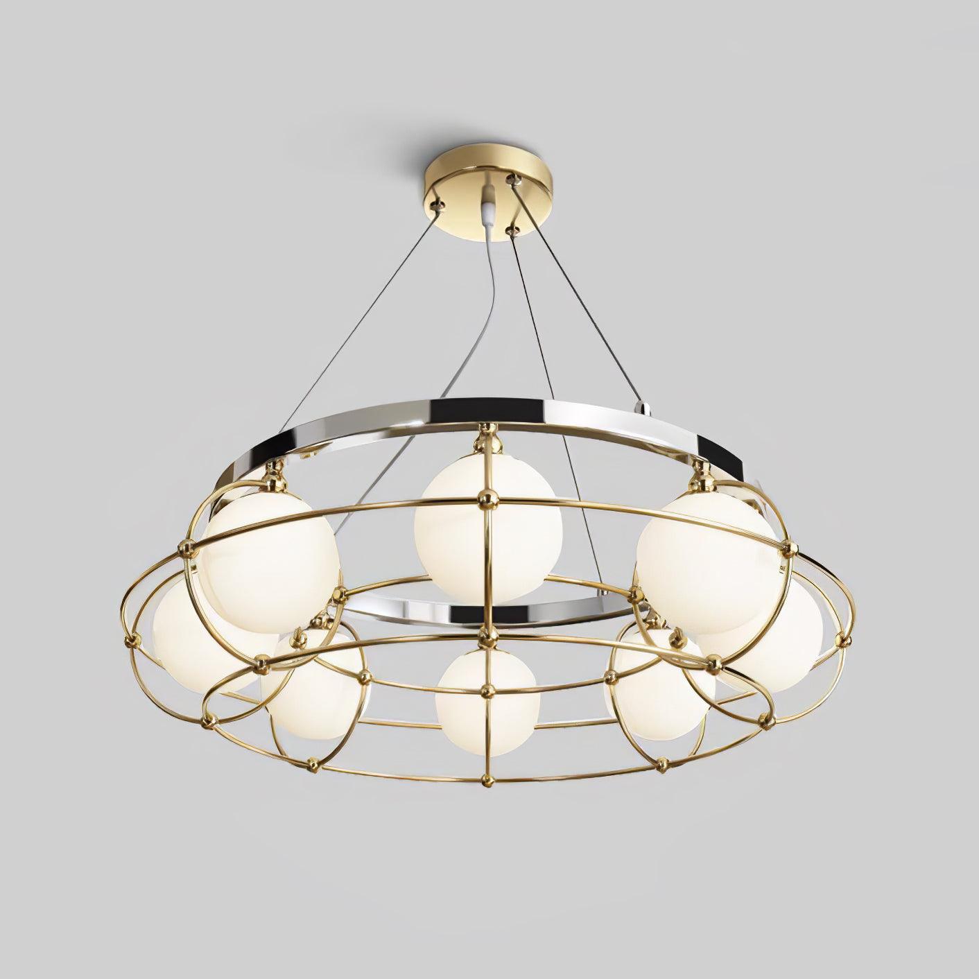 Maytoni Modern Round Crystal Chandelier - Elegant Dining Room Lighting Fixture for Home Decor | Perfect for Living Room, Bedroom, or Entryway