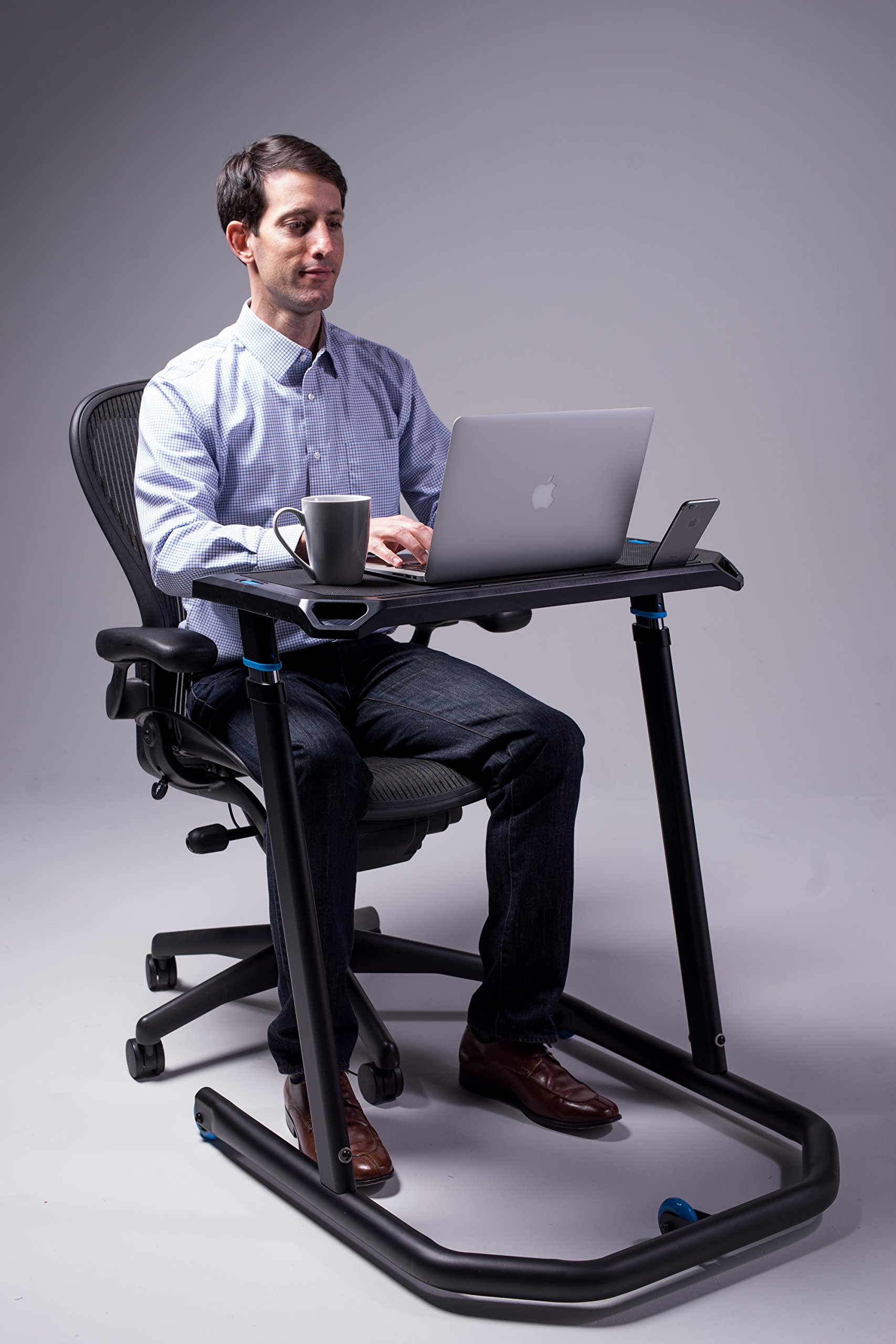 Wahoo KICKR Bike Desk - Adjustable Height Workstation for Indoor Cycling, Spin Bikes & Standing Desks | Perfect for Home Office & Workout Setup