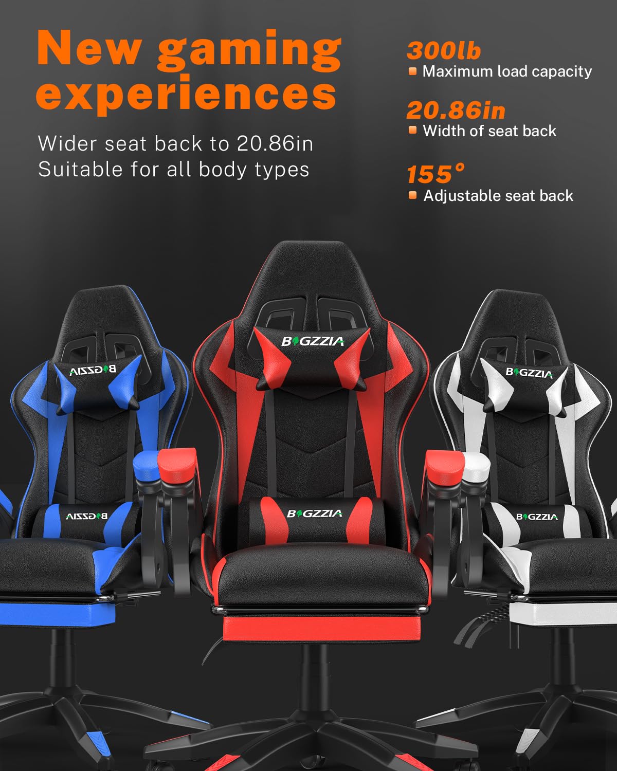Premium Gaming Chair with Adjustable Footrest - High Back Ergonomic Computer Chair with Headrest & Lumbar Support - Racing Style Reclining Video Game Chair for Adults & Teens - Perfect for PC Gaming, Streaming & Home Office (Red-Black)