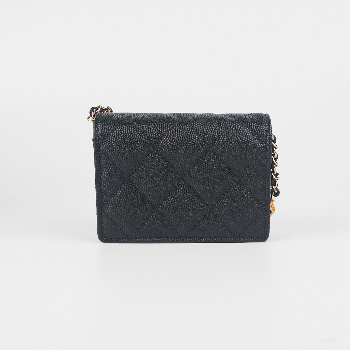 Chanel Quilted Caviar Leather Cardholder on Chain - Black Luxury Wallet for Women | Perfect for Everyday Use, Parties & Travel