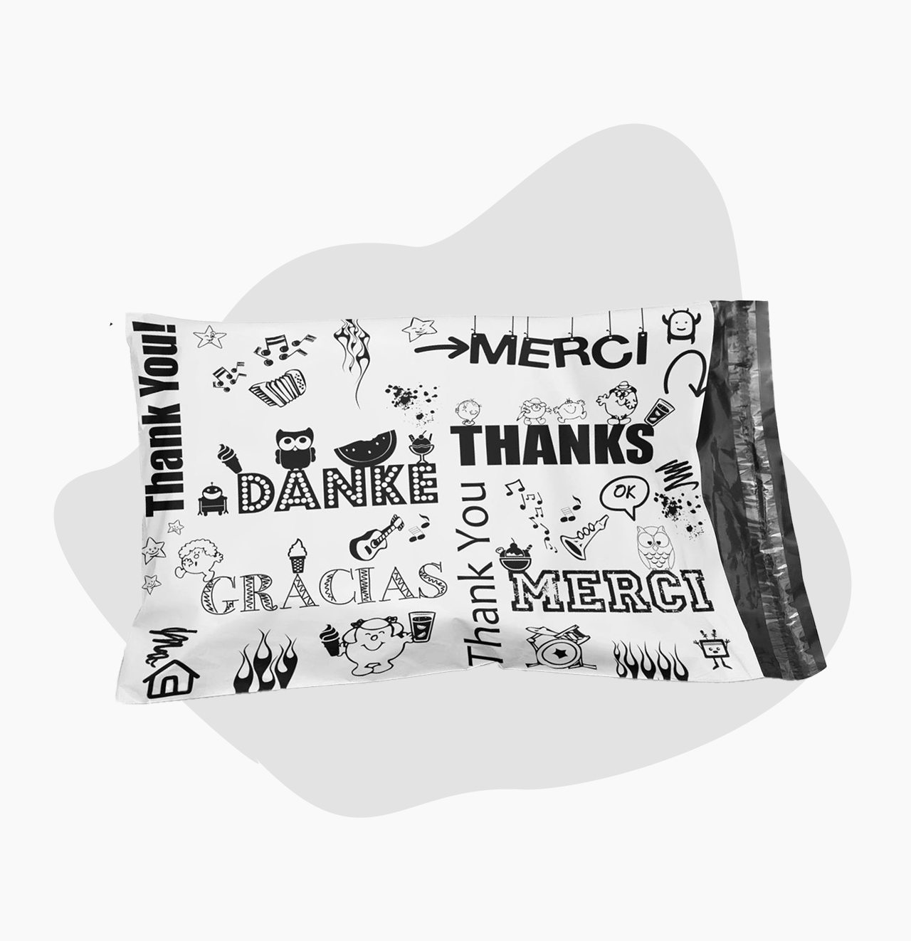 10x13 Glossy Multi-Language Thank You Poly Mailer Envelopes (2 Mil) - Perfect for Ecommerce, Retail Packaging & Shipping | Shop4Mailers