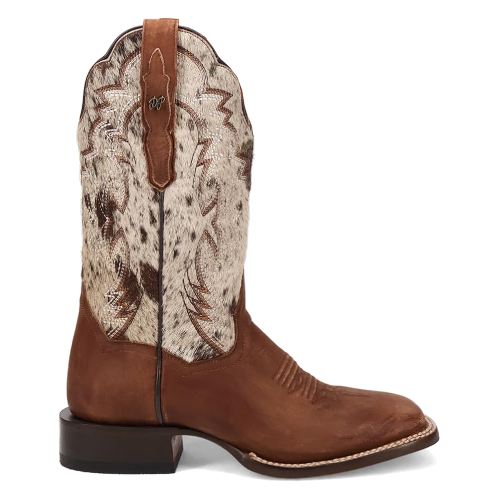 Dan Post Women's Clarabelle Cow Square Toe Casual Boots - Mid Calf, Low Heel (1-2