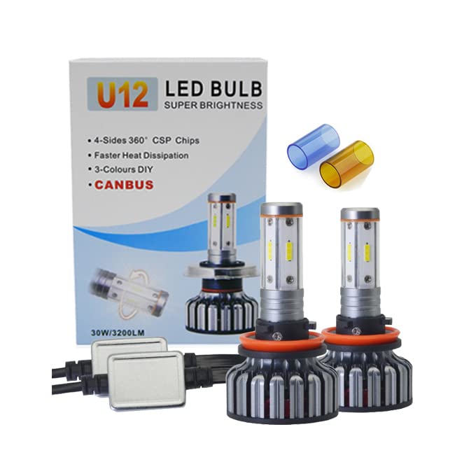 U12 LED Headlights H8 H9 H11 - 60W 6400LM for Cars & Trucks