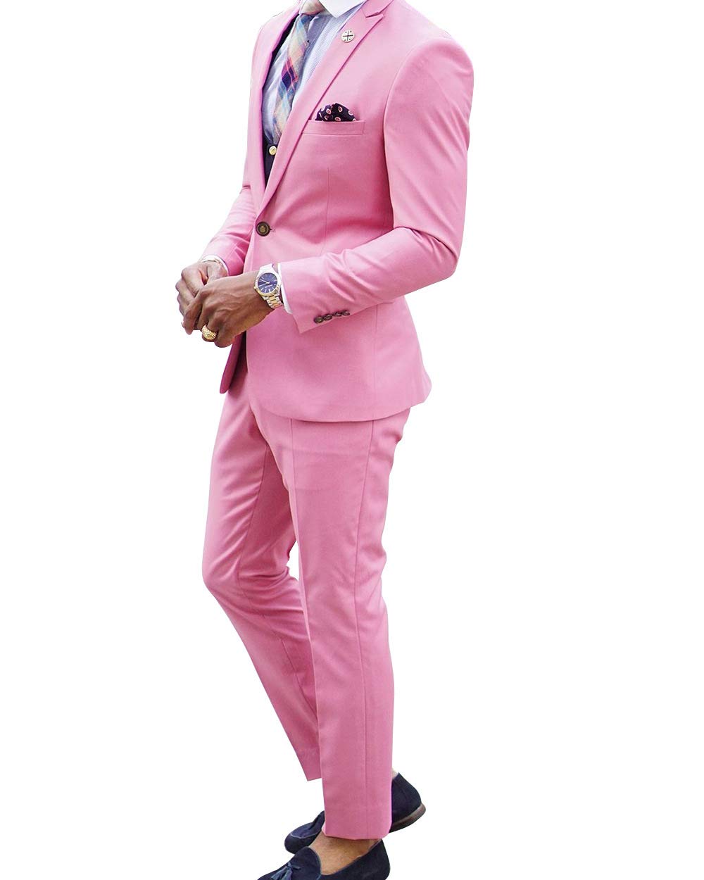 Men's Slim Fit One Button Tuxedo Suit for Wedding, Prom & Party - Stylish Blazer & Pant Set - Perfect for Grooms, Formal Events & Special Occasions