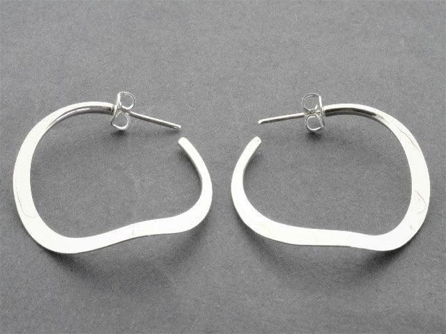 Small Curved Hoop Stud Earrings in Sterling Silver - Perfect for Everyday Wear & Gifts