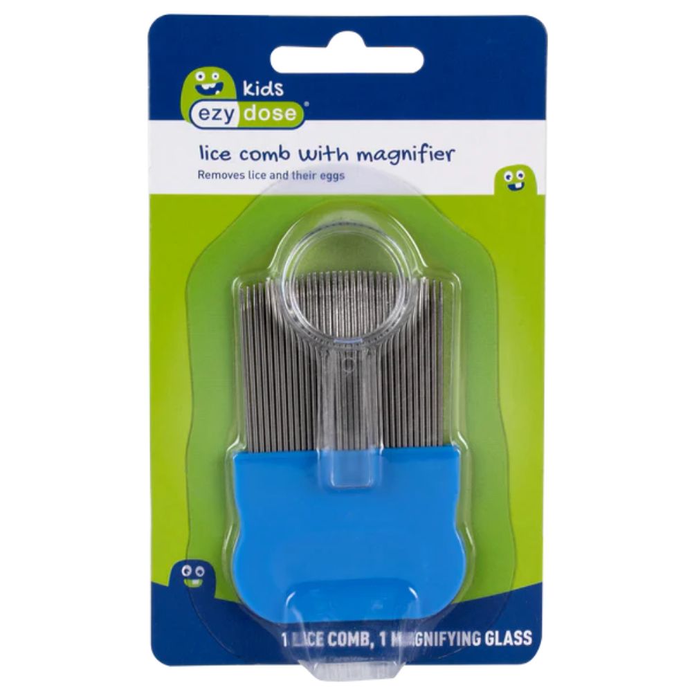 Acu Life EzyDose Kids Metal Lice Comb with Magnifying Glass - Effective Head Lice and Egg Remover for Children - MC12A | Perfect for Home, School & Travel Use