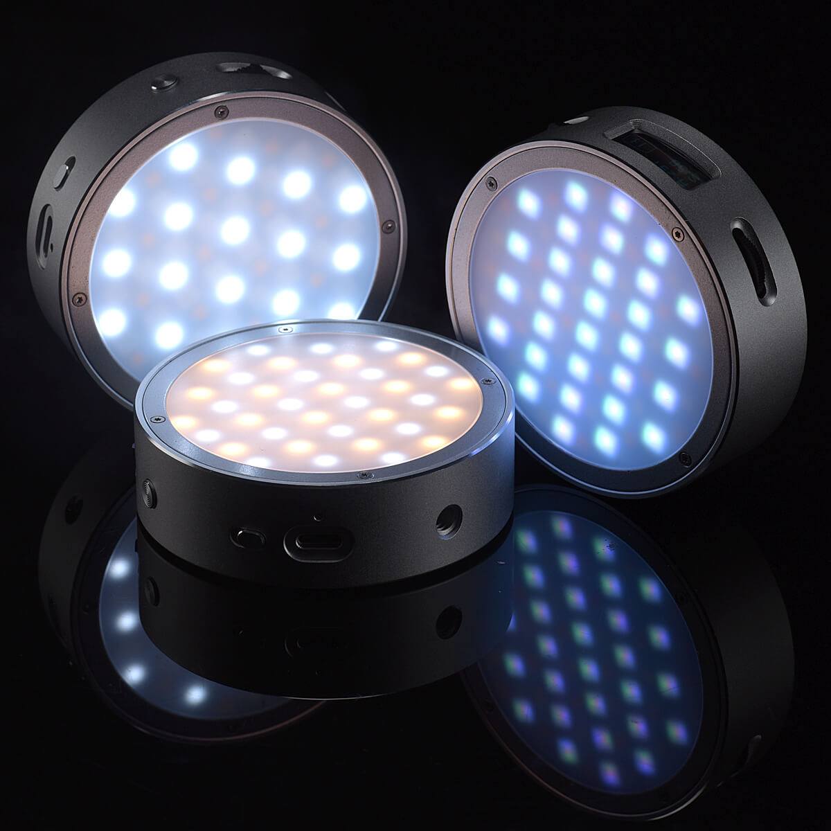 R1 Round RGB LED Light - Creative Compact & Lightweight Design for Home Decor, Gaming Setup, and Party Lighting